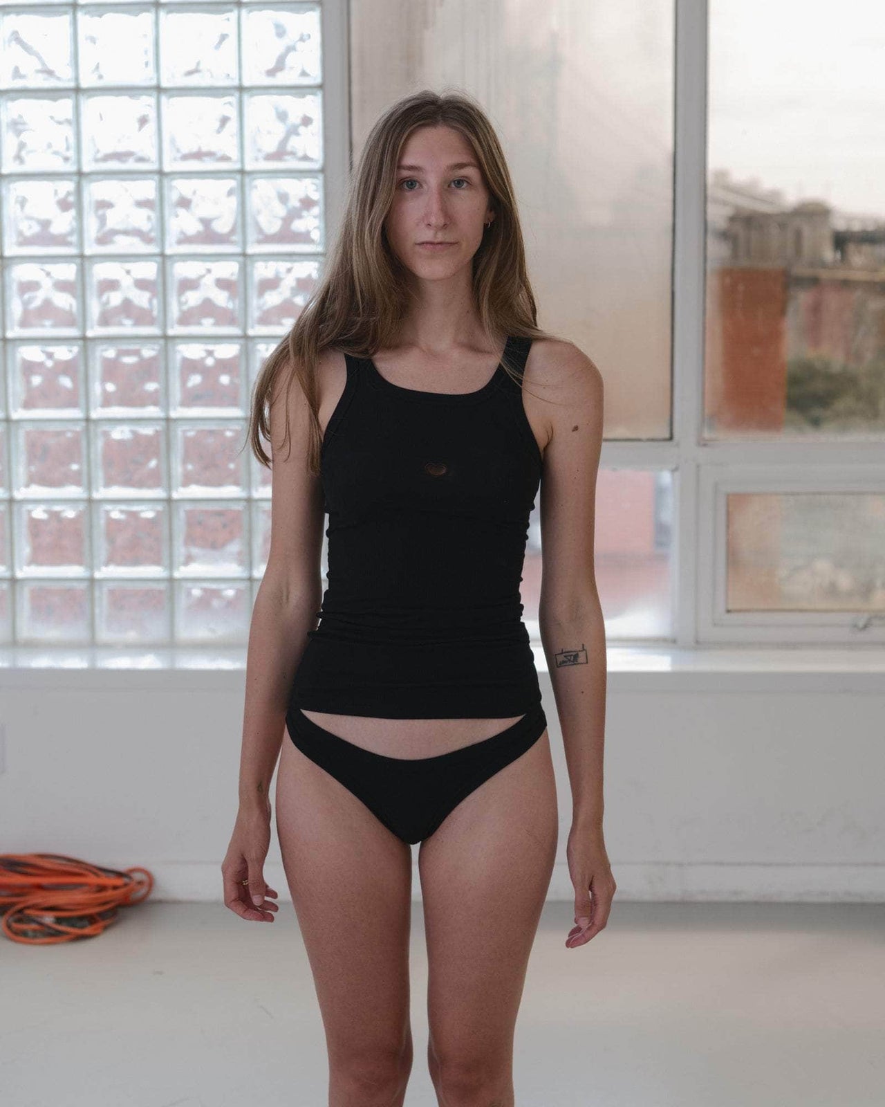 Heart Bell Pants - Organic Cotton Rib - Black