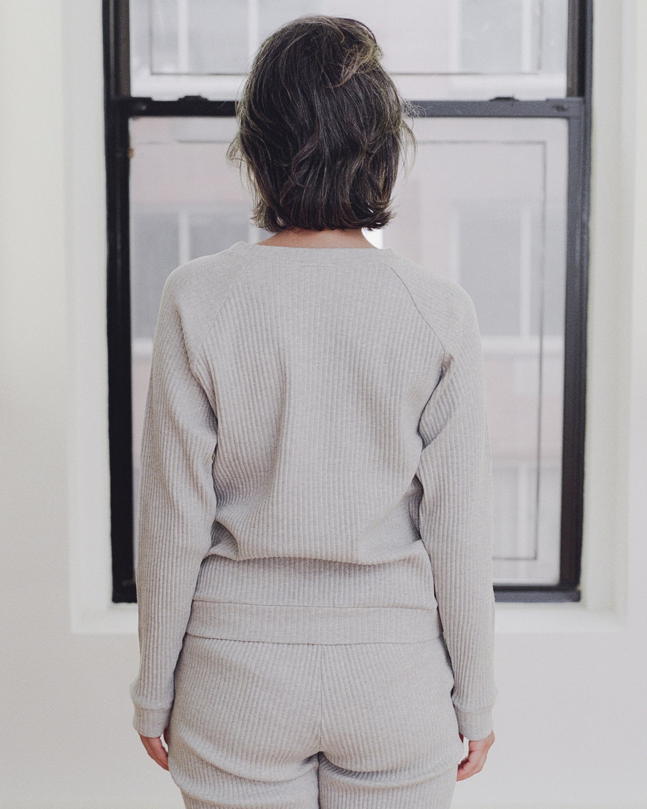 トップス BASERANGE - MACAU SWEATER GREY MELANGE Baserange Gray Macau Sweater Baserange