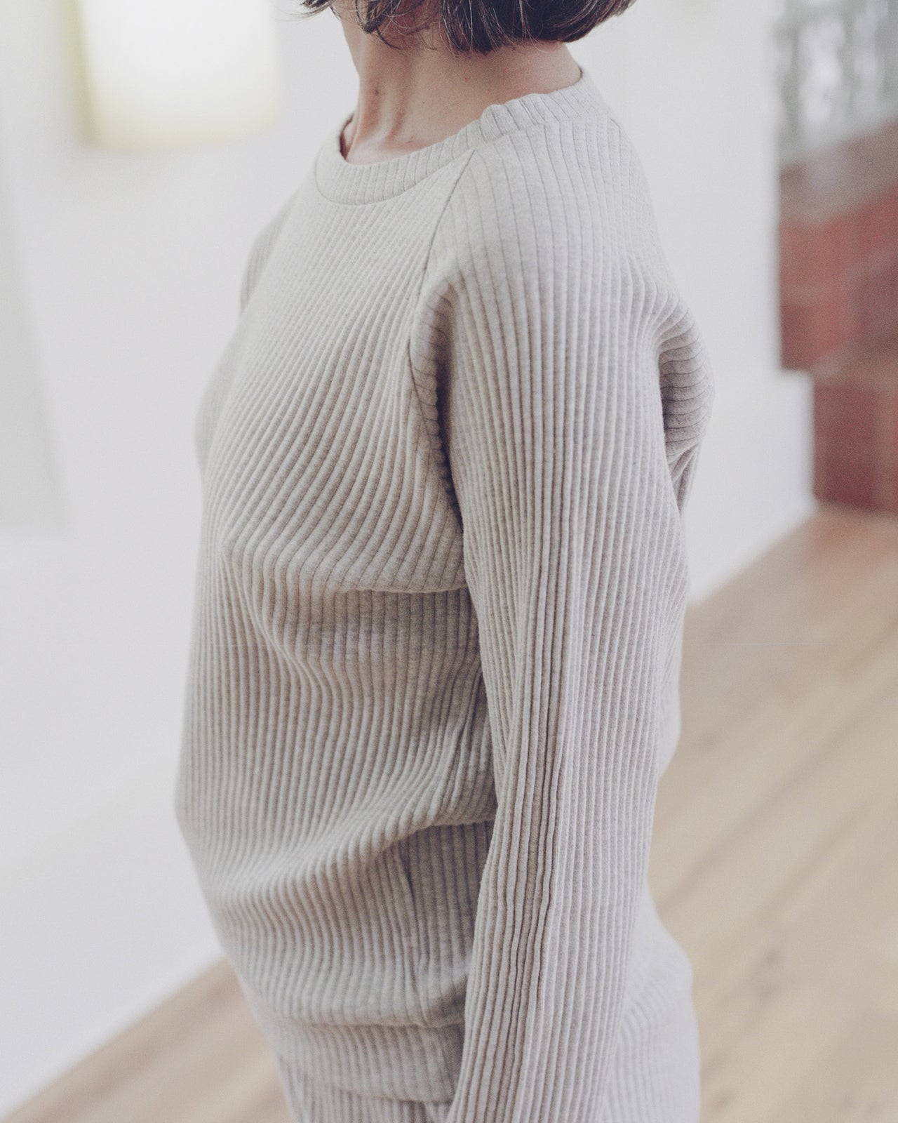 Basic Sweatshirt - Fleece Rib - Grey Melange