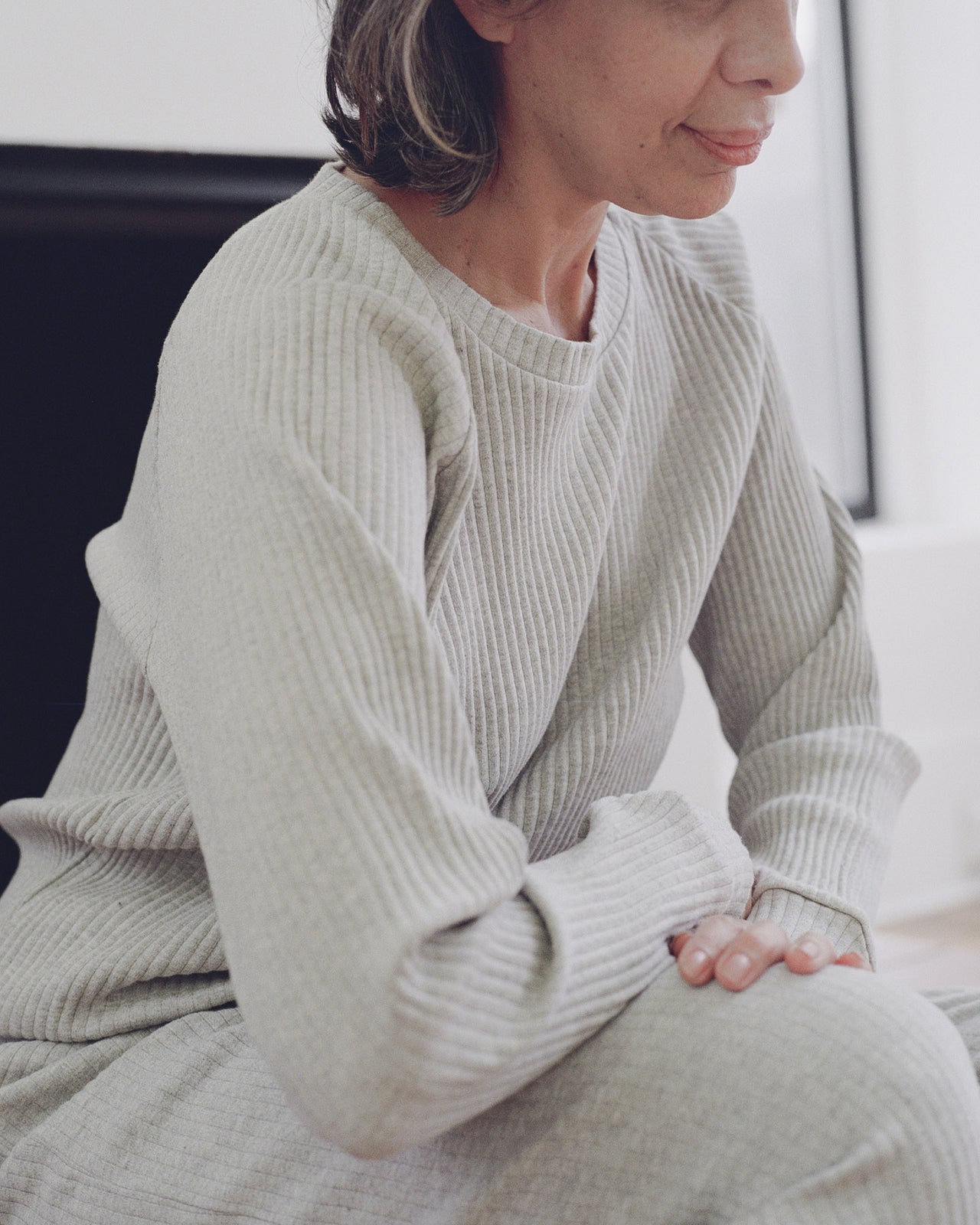 Basic Sweatshirt - Fleece Rib - Grey Melange