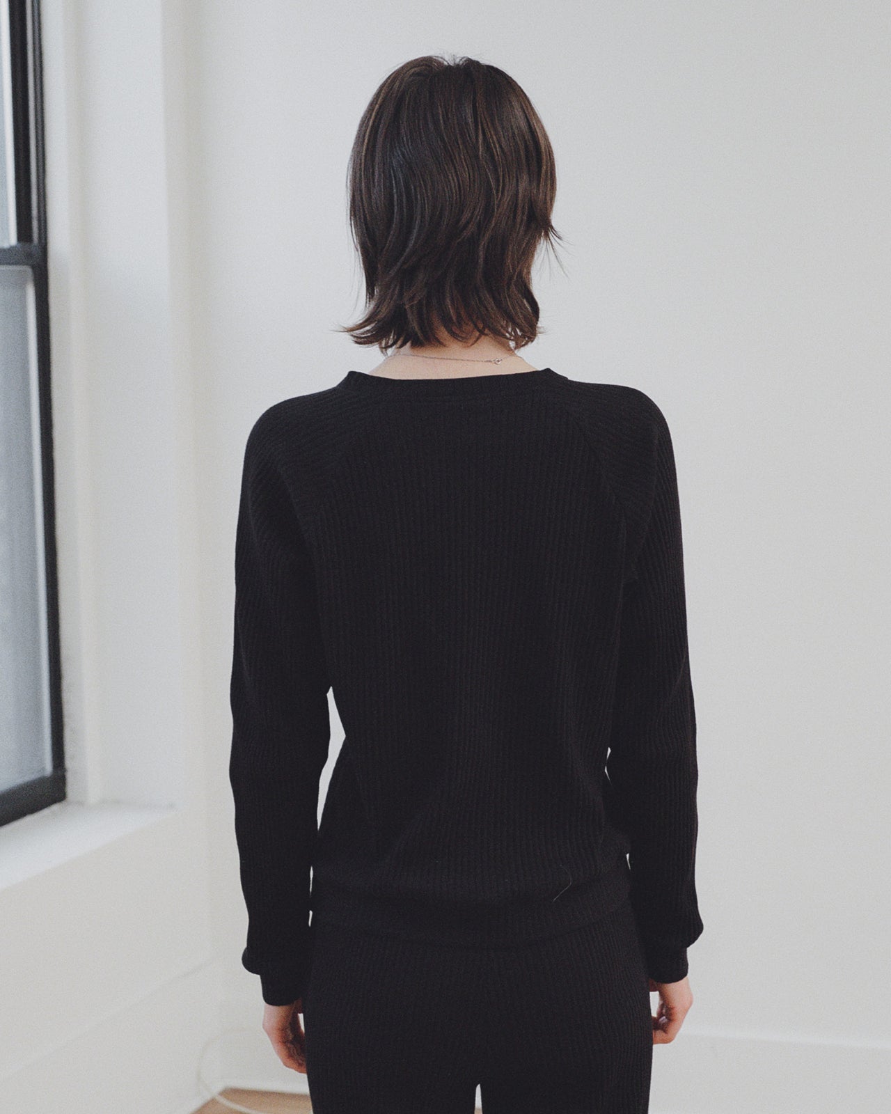 Basic Sweatshirt - Fleece Rib - Black