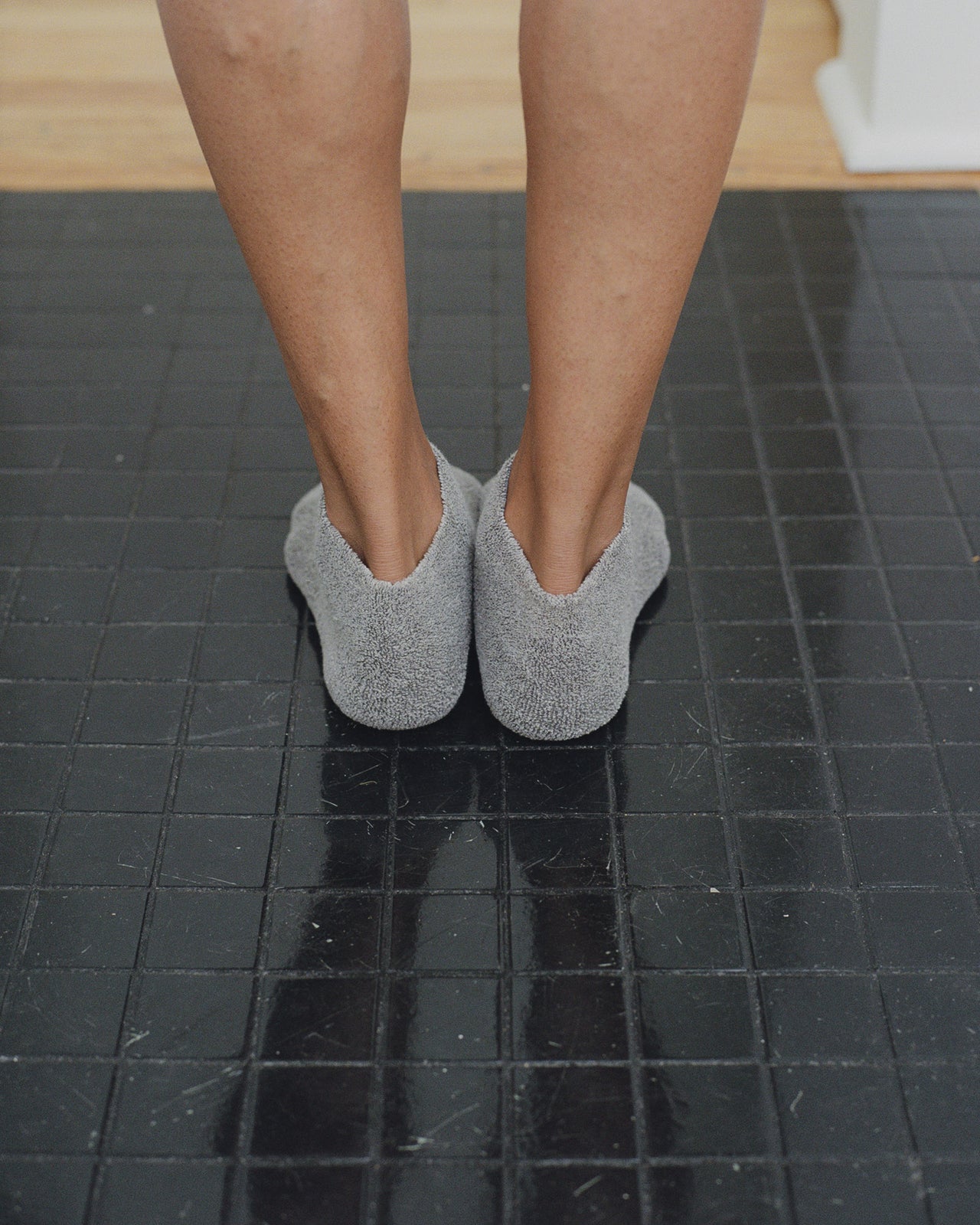 Buckle Ankle Socks - Longstaple Cotton - Grey Melange