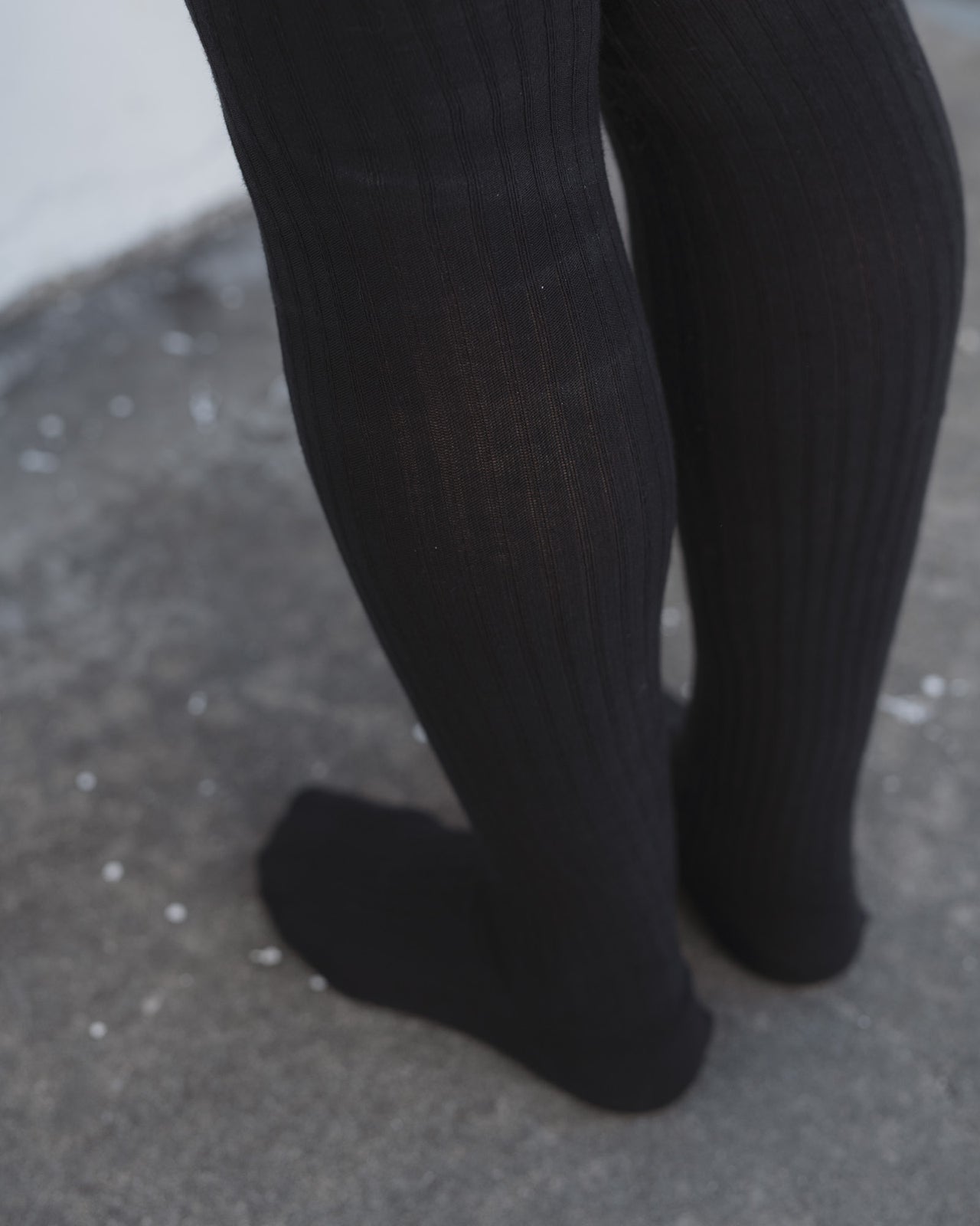 Overknee Socks - Cotton Rib - Black