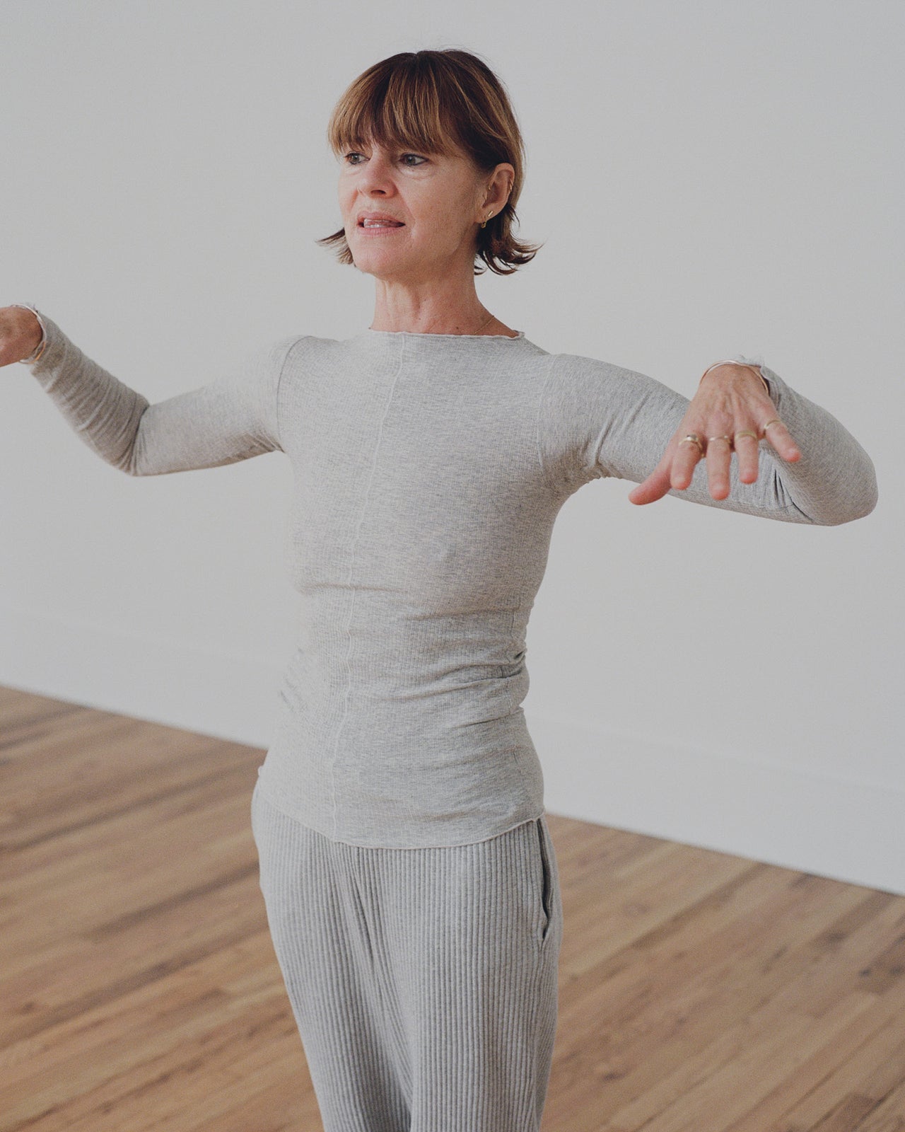 Pama Long Sleeve Tee - Organic Cotton Rib - Grey Melange