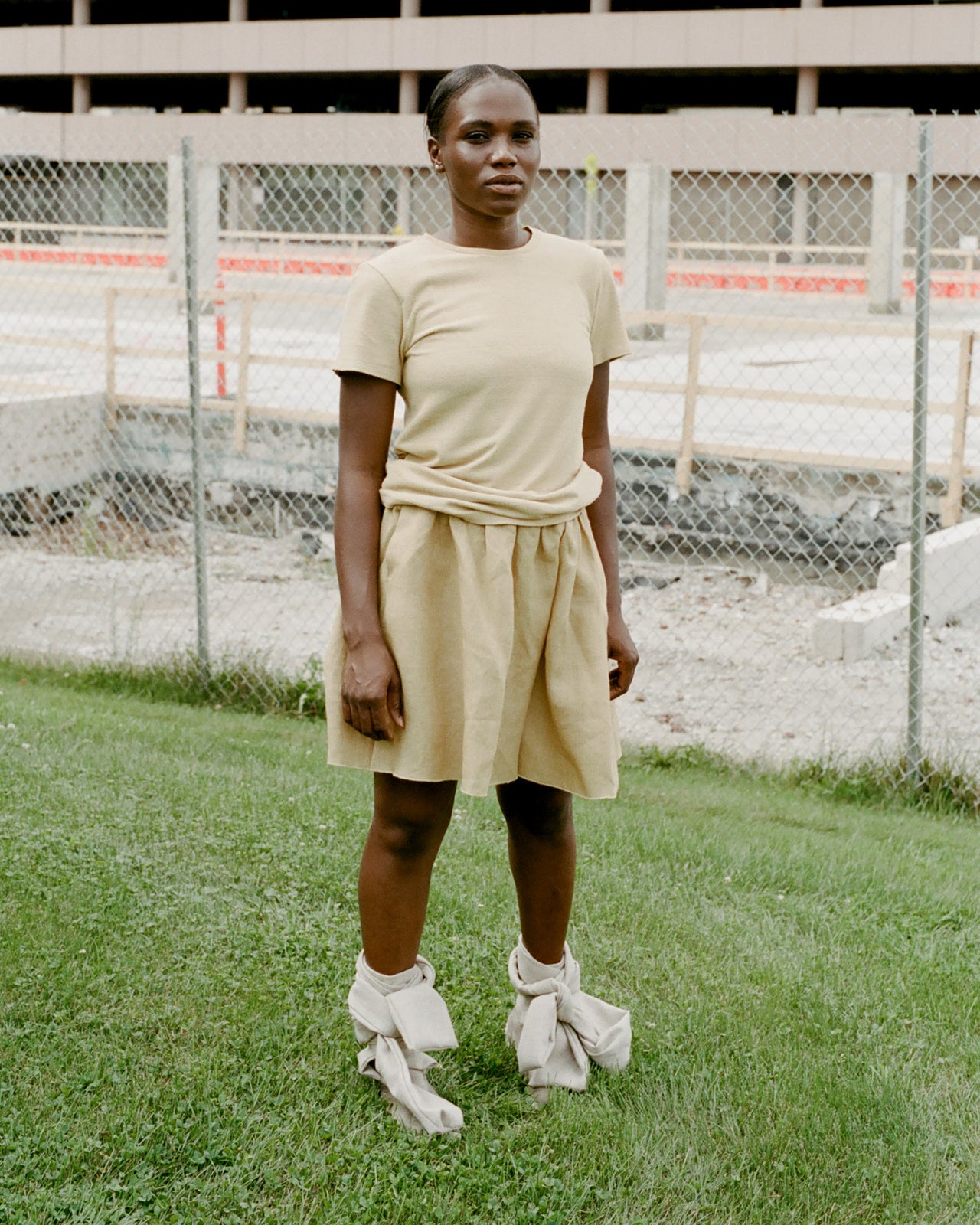 Silk Tee Shirt - Wild Silk Jersey - Oak Yellow