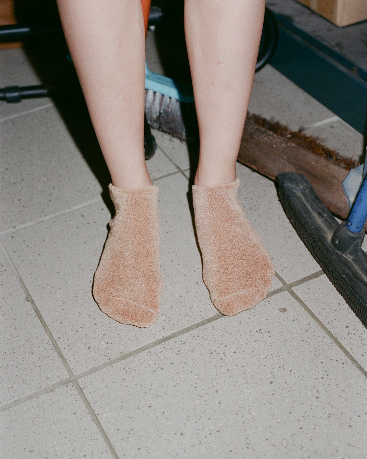 Buckle Ankle Socks - Longstaple Cotton - Brown Melange - WT22