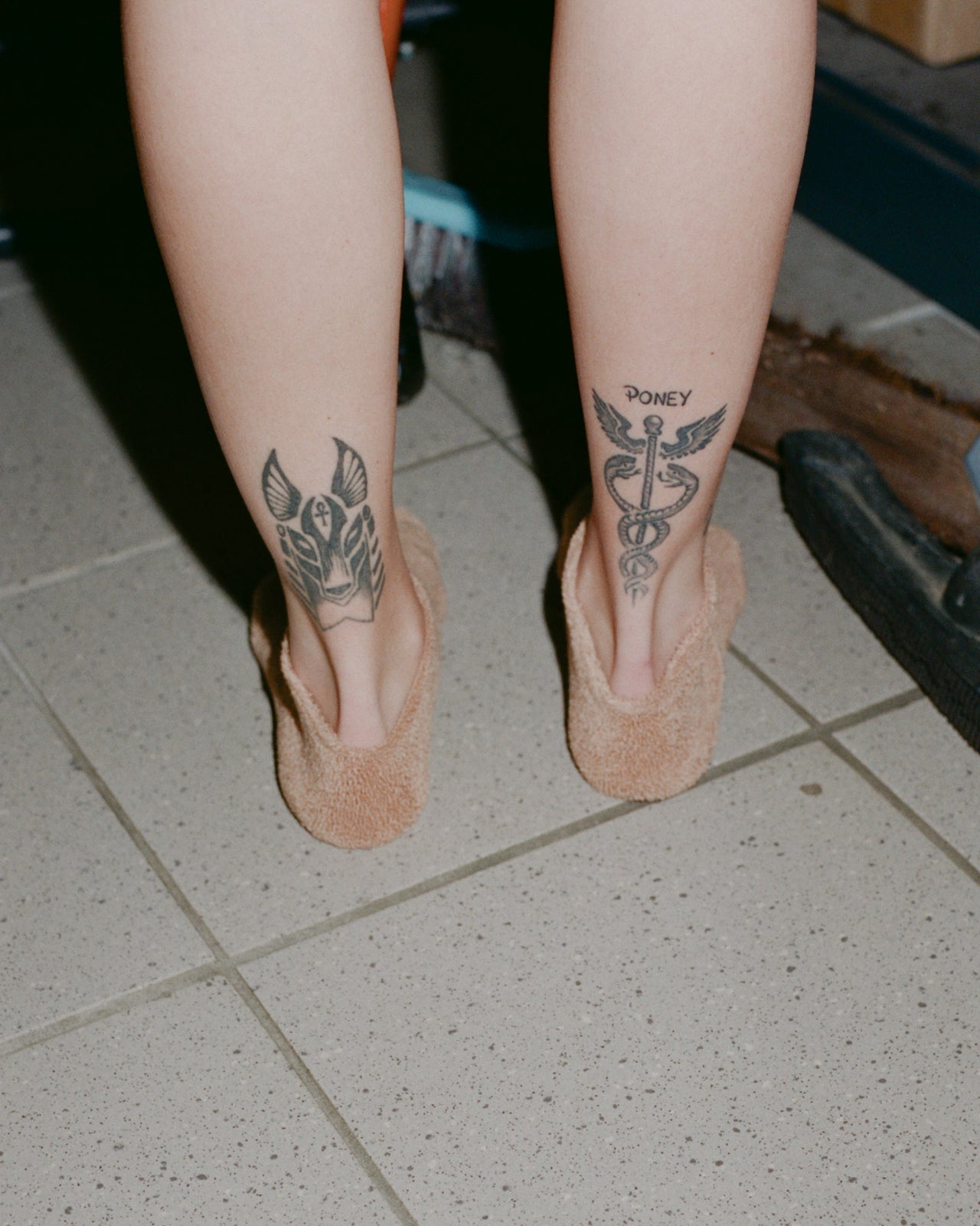 Buckle Ankle Socks - Longstaple Cotton - Brown Melange - WT22