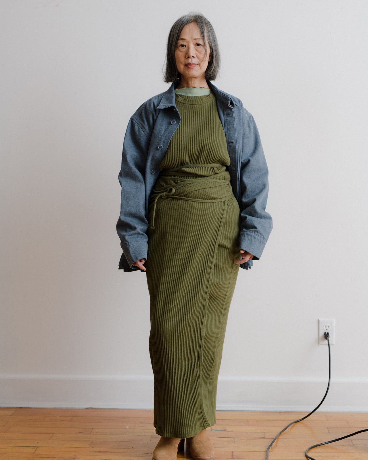 Indre Jacket - Recycled Cotton - Grey/Blue - AU22