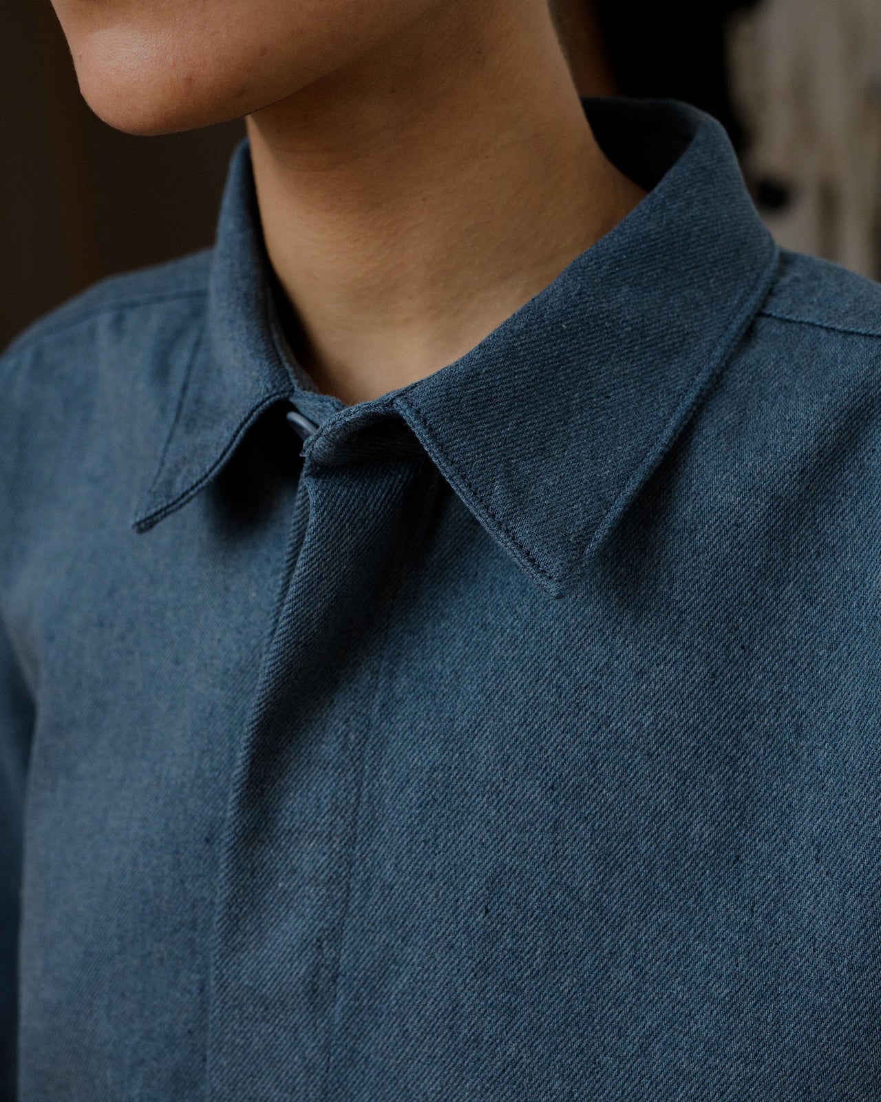 Indre Jacket - Recycled Cotton - Grey/Blue - AU22