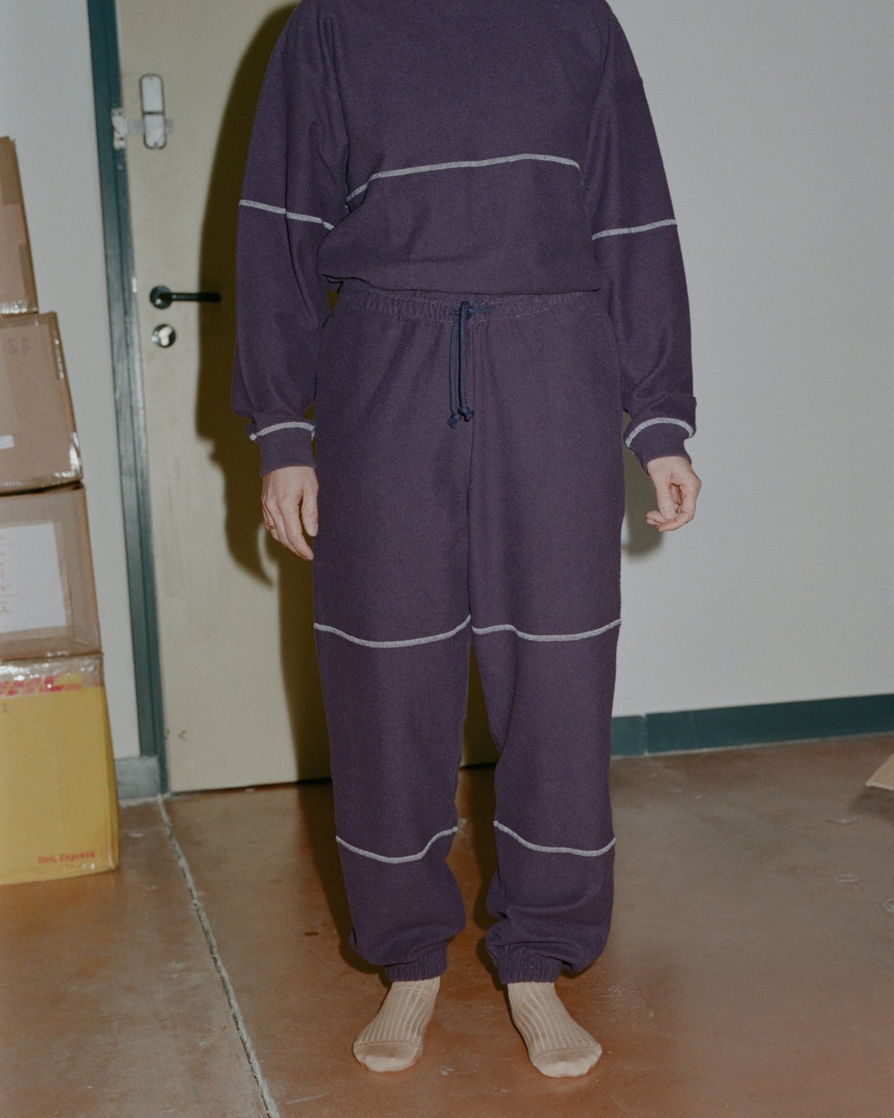 Navu Sweat Pants - Reversed Fleece - Navy - WT22