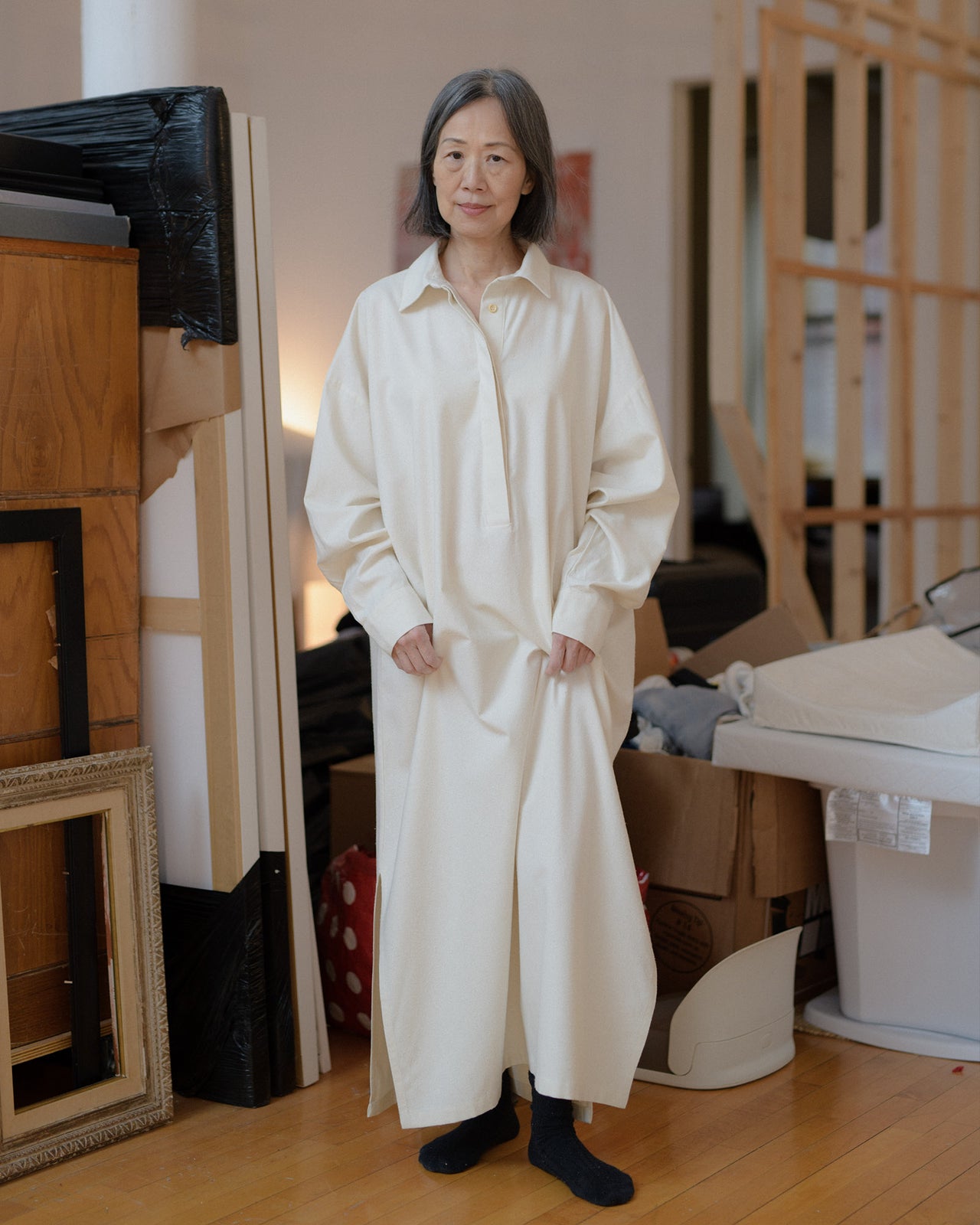 Stoa Shirt Dress - Wild Silk - Undyed - AU22