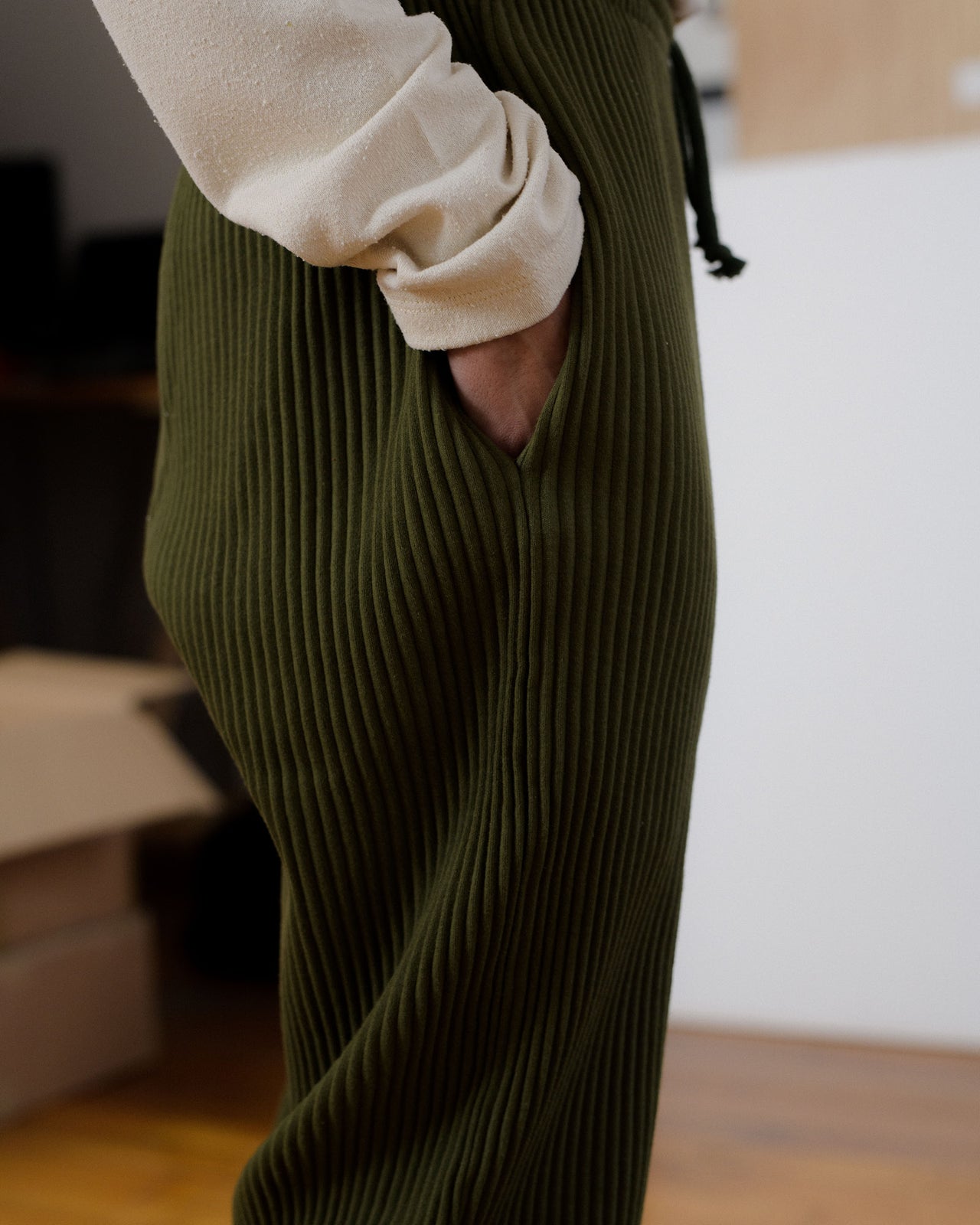Sweat Pants - Rib Fleece - Dark Green - AU22