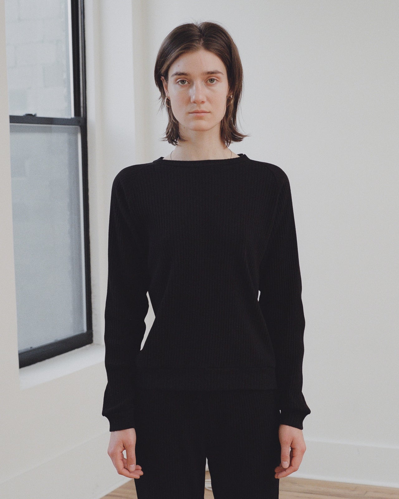 Basic Sweatshirt - Fleece Rib - Black