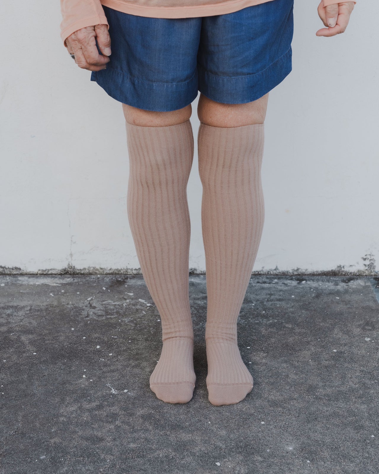 Overknee Socks - Cotton Rib - Aural