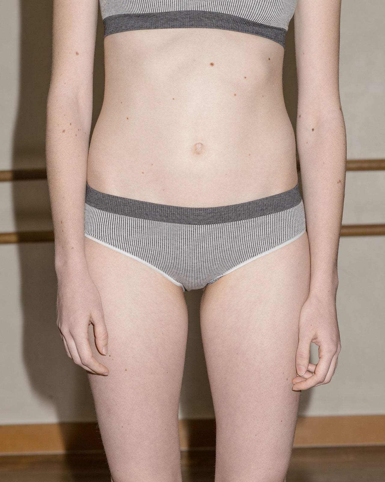 Fine Seamless Bell Pants - Seamless Rib - Stripe