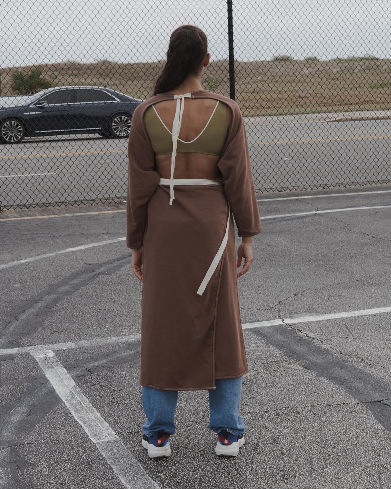 Api Wrap Dress - Italian Fleece - Loam Brown - WT21