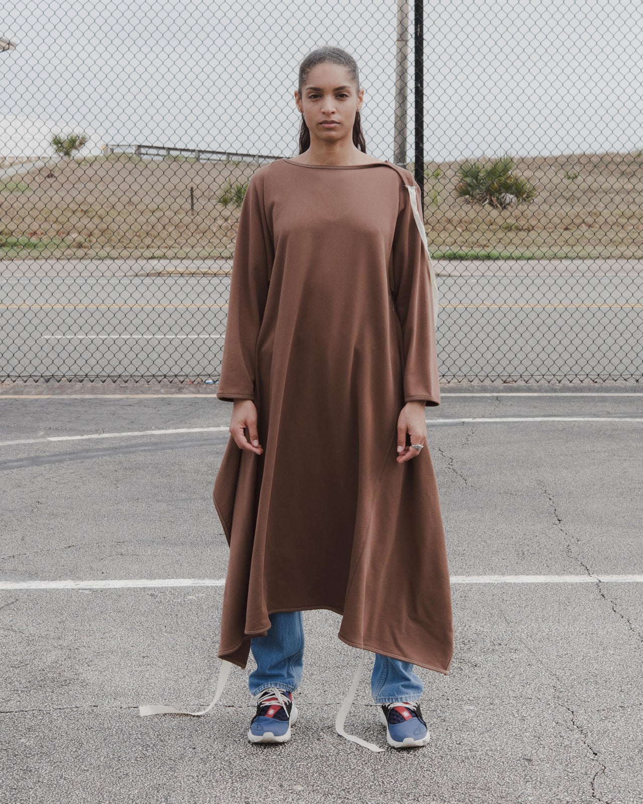 Api Wrap Dress - Italian Fleece - Loam Brown - WT21