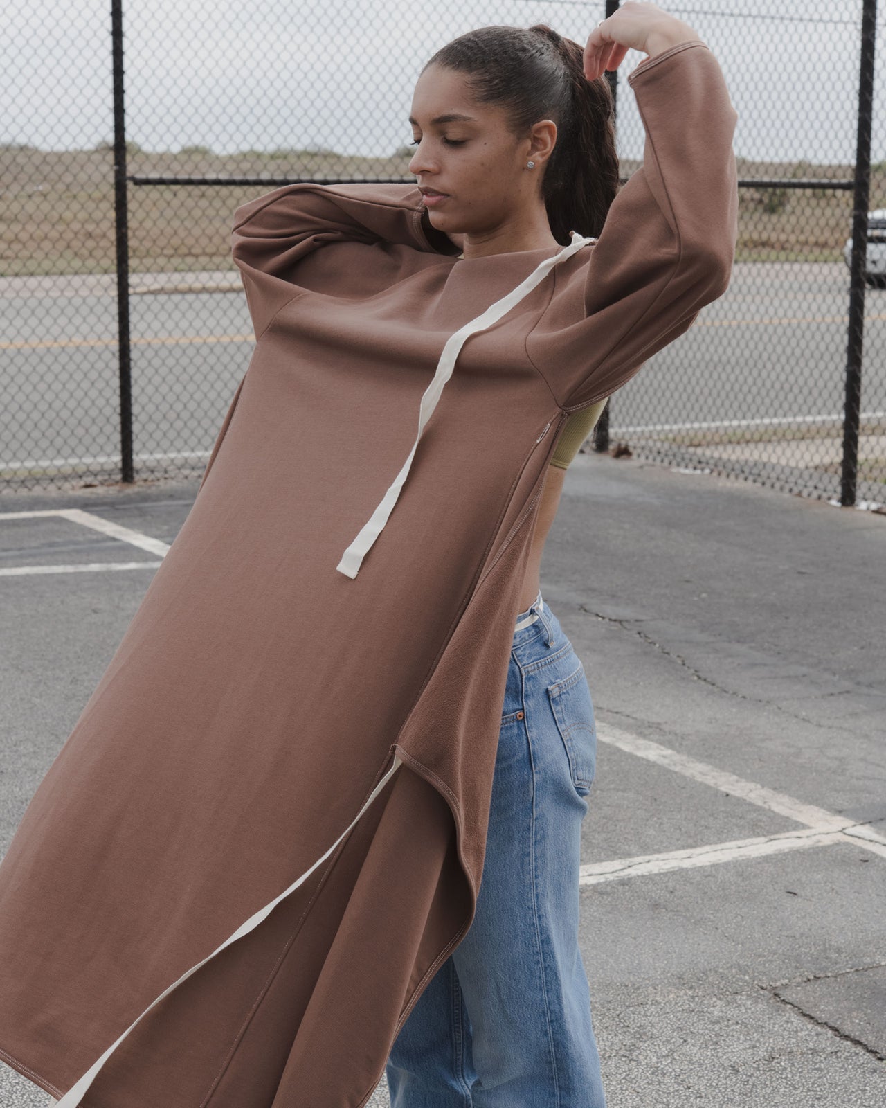 Api Wrap Dress - Italian Fleece - Loam Brown - WT21