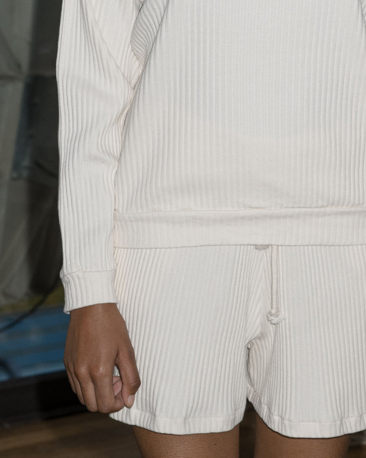 Basic Sweatshirt - Fleece Rib - Off White