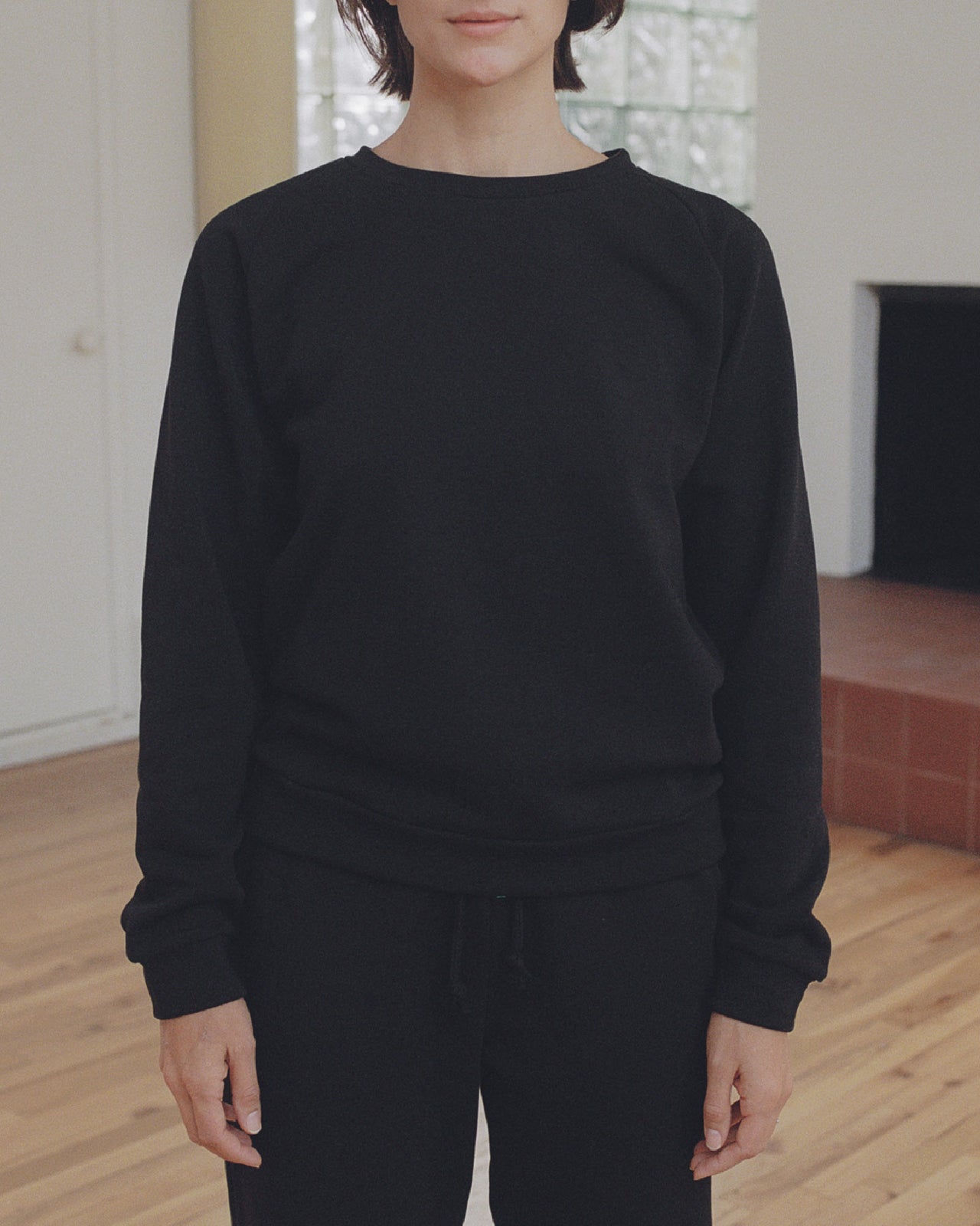 Basic Sweatshirt - Italian Fleece - Black