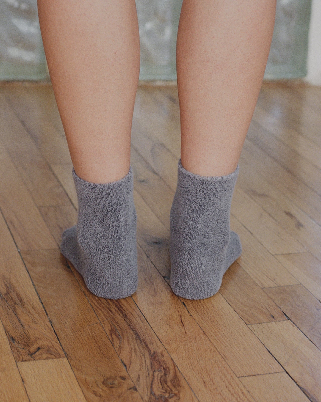 Buckle Overankle Socks - Longstaple Cotton - Grey Melange