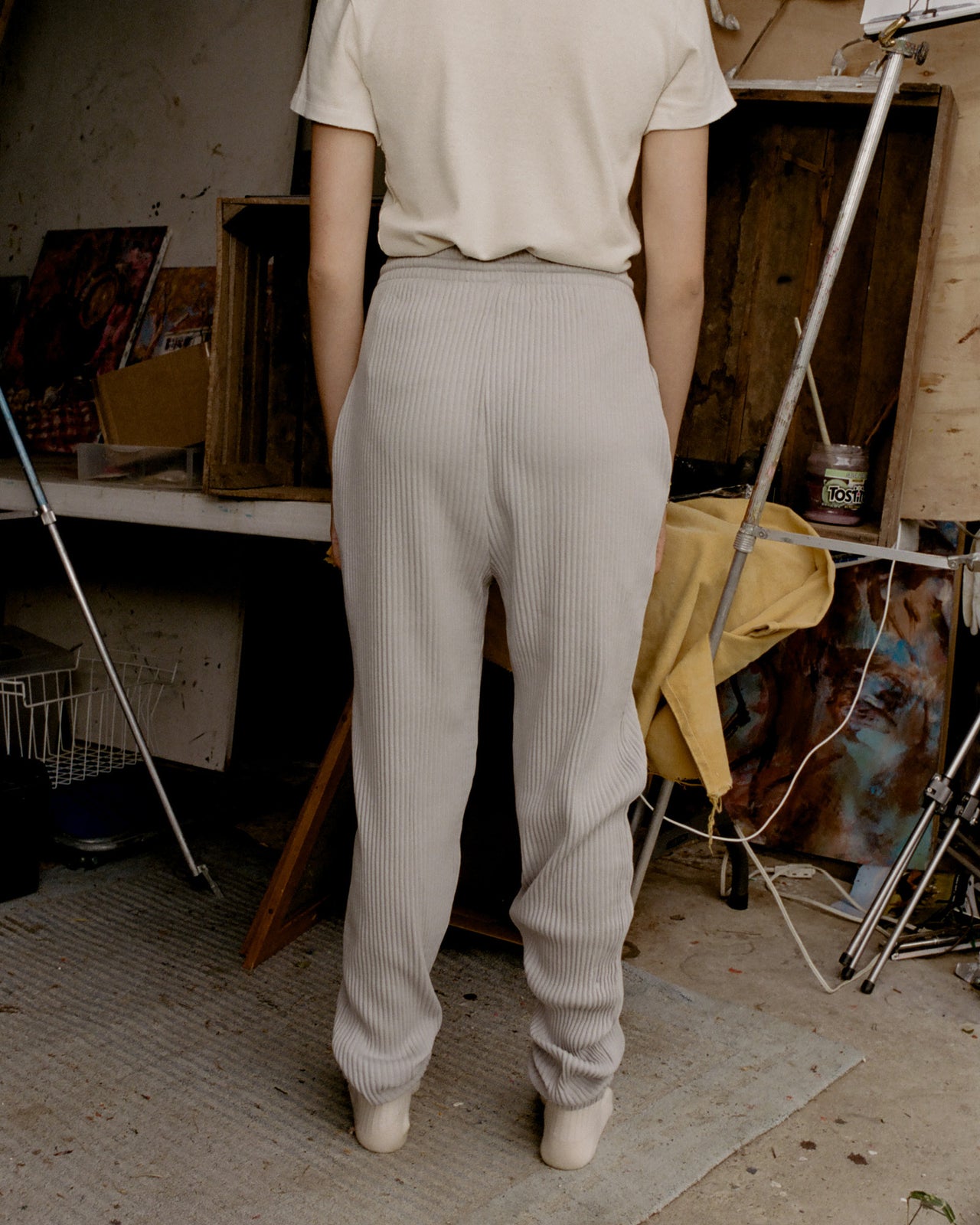 Basic Sweat Pants - Rib Fleece - Grey Purple - SU22