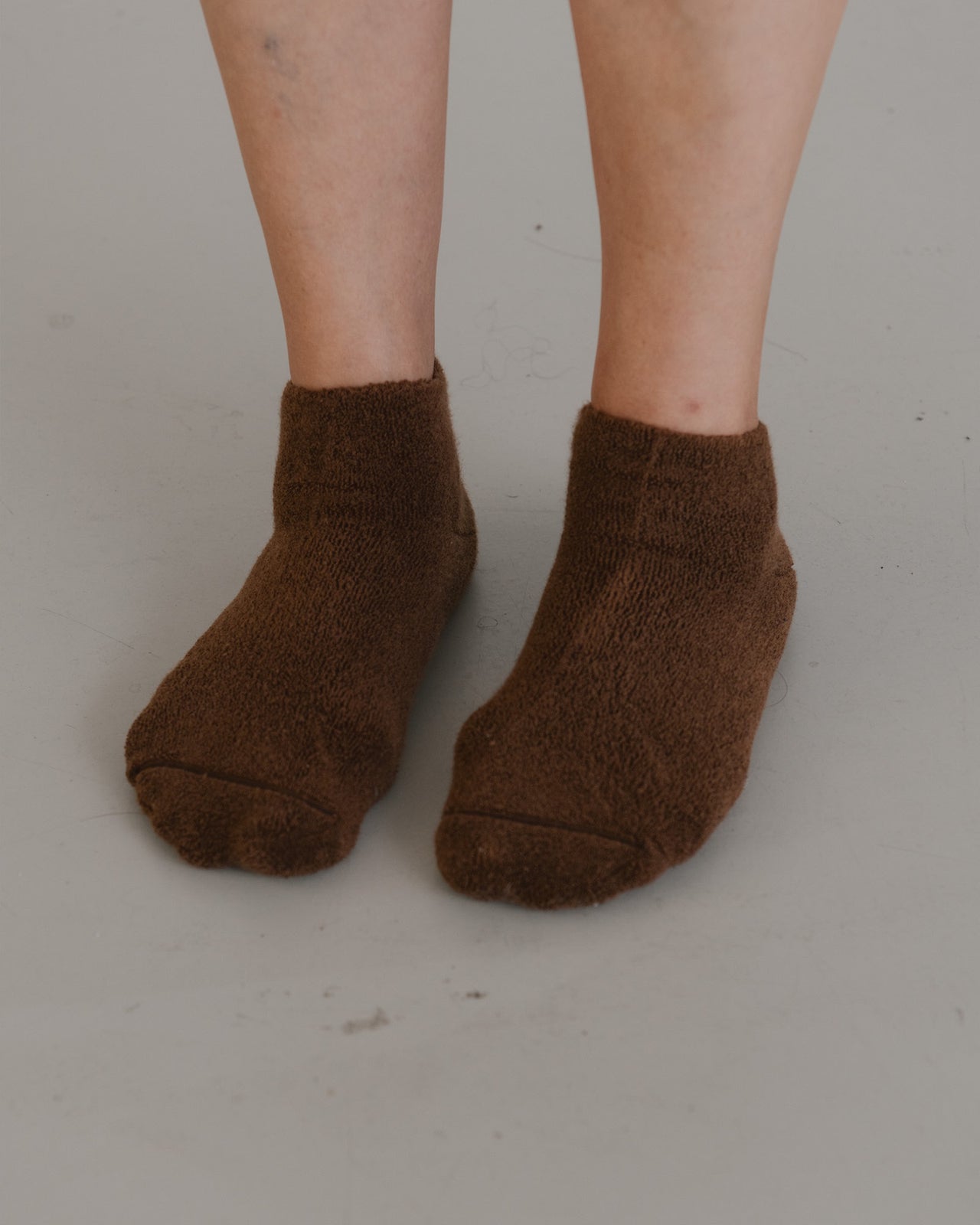 Buckle Ankle Socks - Longstaple Cotton - Brown