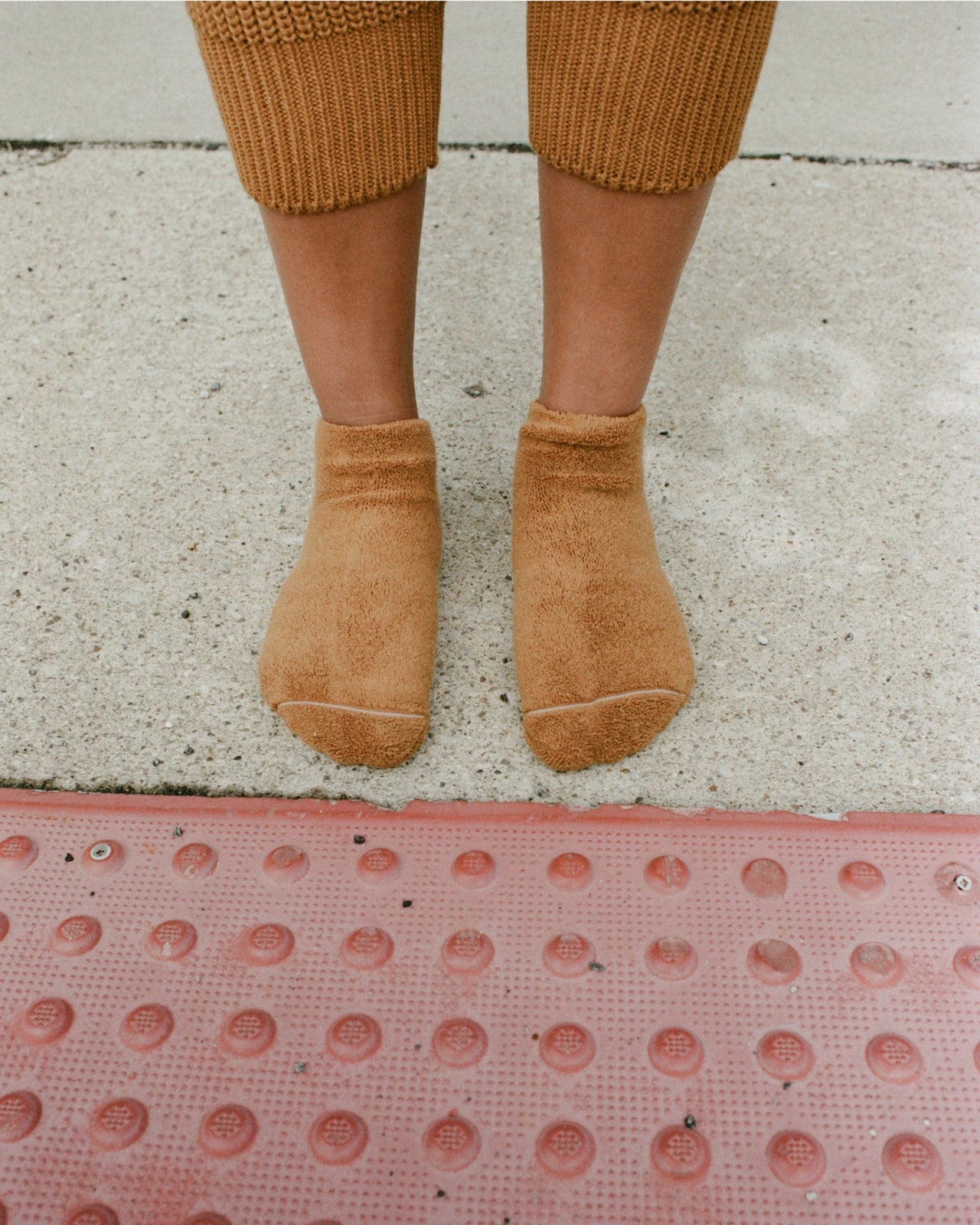 Buckle Ankle Socks - Longstaple Cotton - Burnt Yellow - SU23