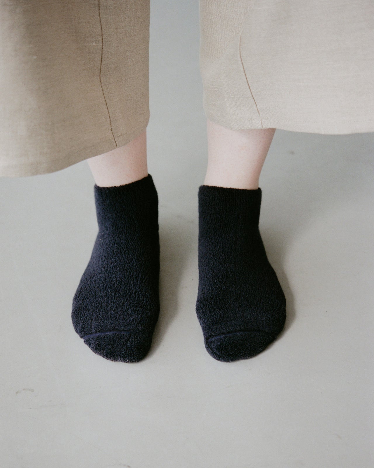 Buckle Ankle Socks - Longstaple Cotton - Navy - SU23
