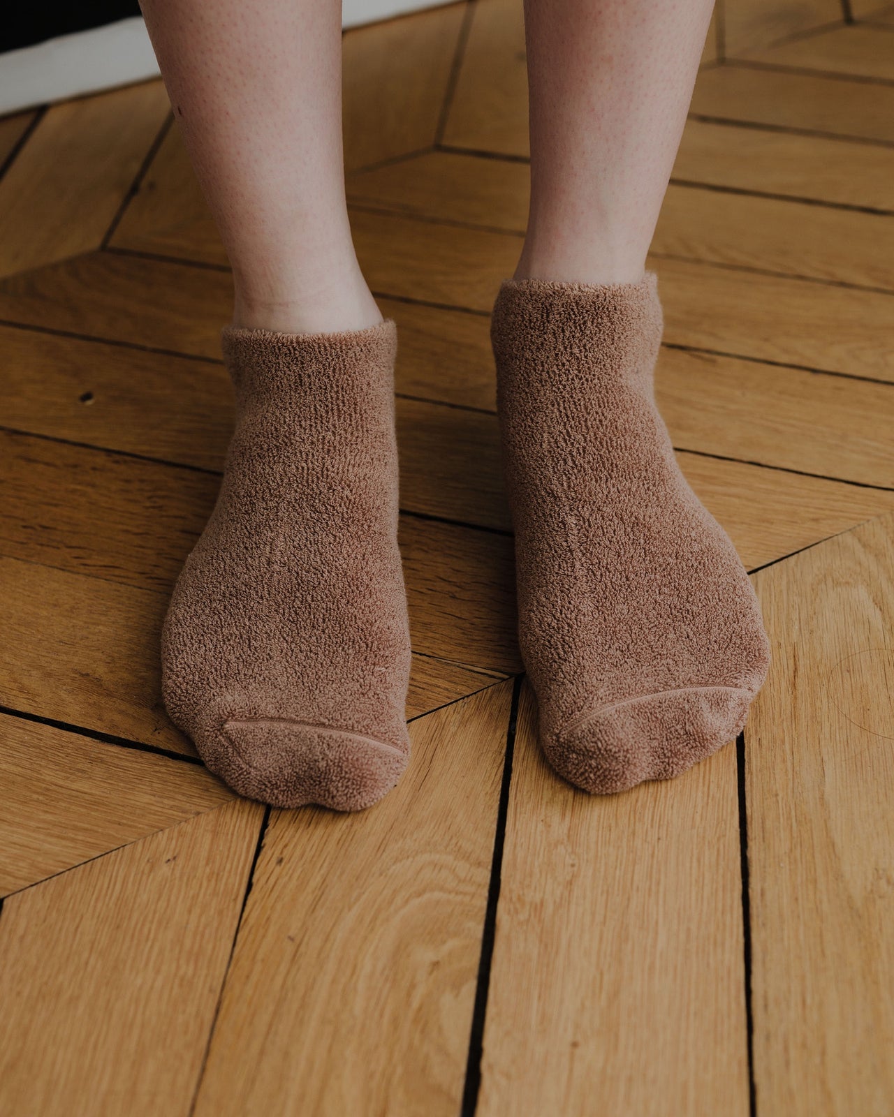 Buckle Ankle Socks - Longstaple Cotton - Brandy