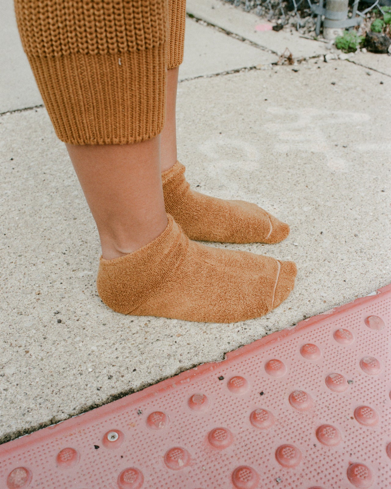 Buckle Ankle Socks - Longstaple Cotton - Burnt Yellow - SU23