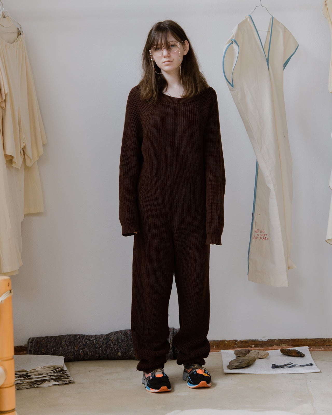 Danube V Neck Jumpsuit - Organic Cotton - Chess Brown - SP23
