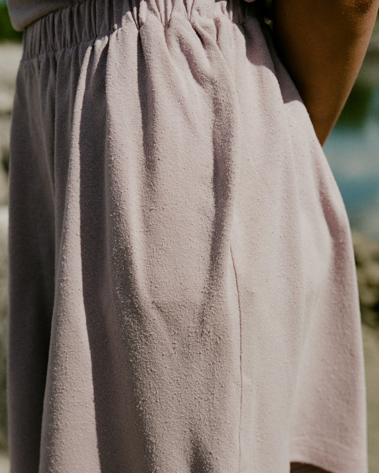 Domond Shorts - Wild Silk Jersey - Vegetal Dye - Nimbus - SU23