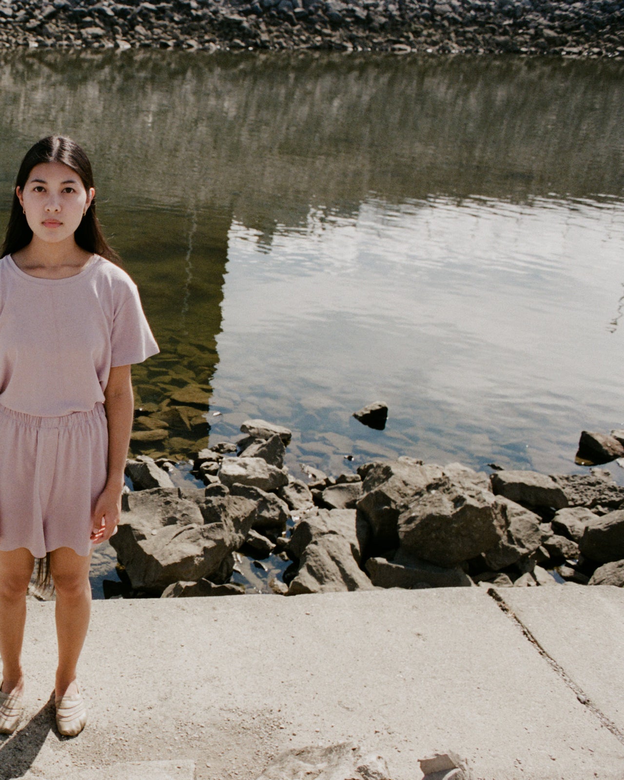 Domond Shorts - Wild Silk Jersey - Vegetal Dye - Nimbus - SU23