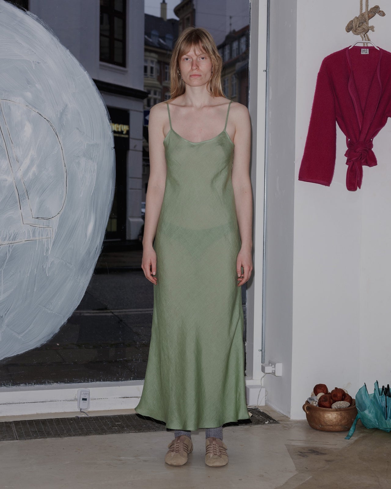 Dydine Dress - Sheer Linen - Salvie Green - AU23