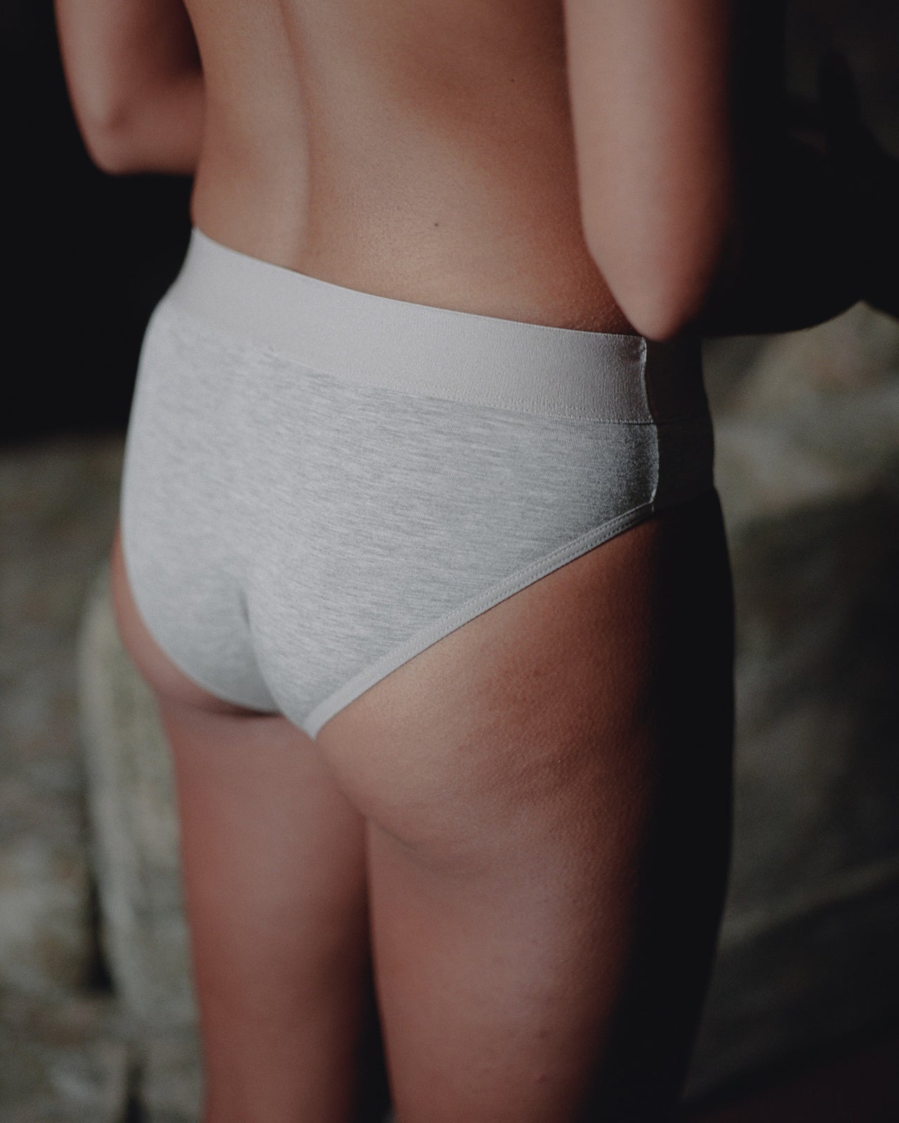 Elastic Bell Pants - Bamboo Jersey - Grey Melange