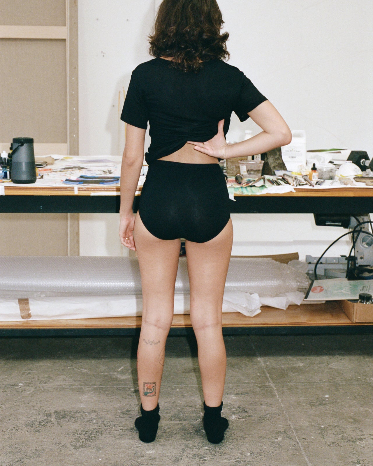 Highwaist Bell Pants - Bamboo Jersey - Black