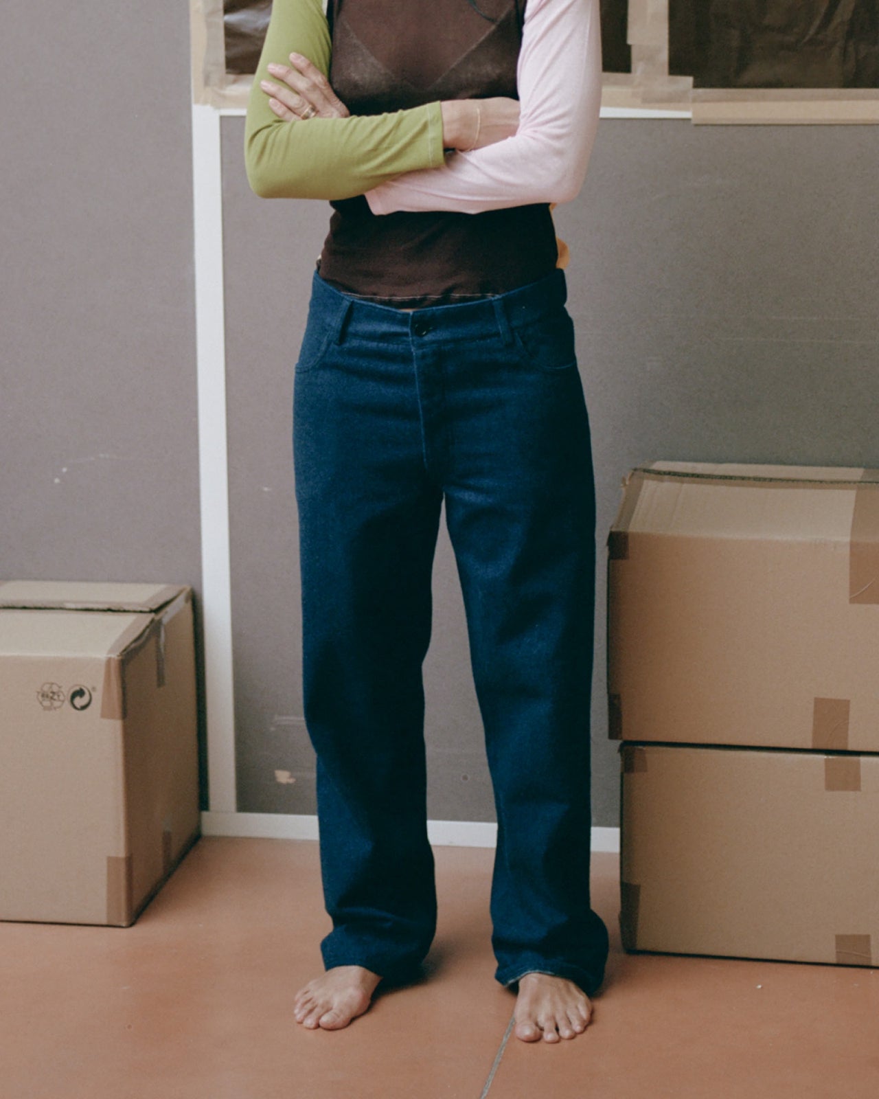 Indre Pants - Brushed Denim - Dark Blue - WT22