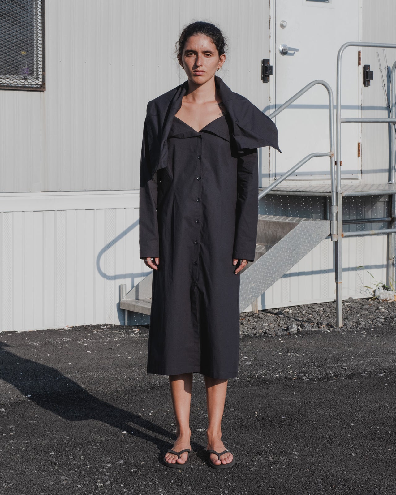 Lake Dress - Cotton Voile - Black - SU21