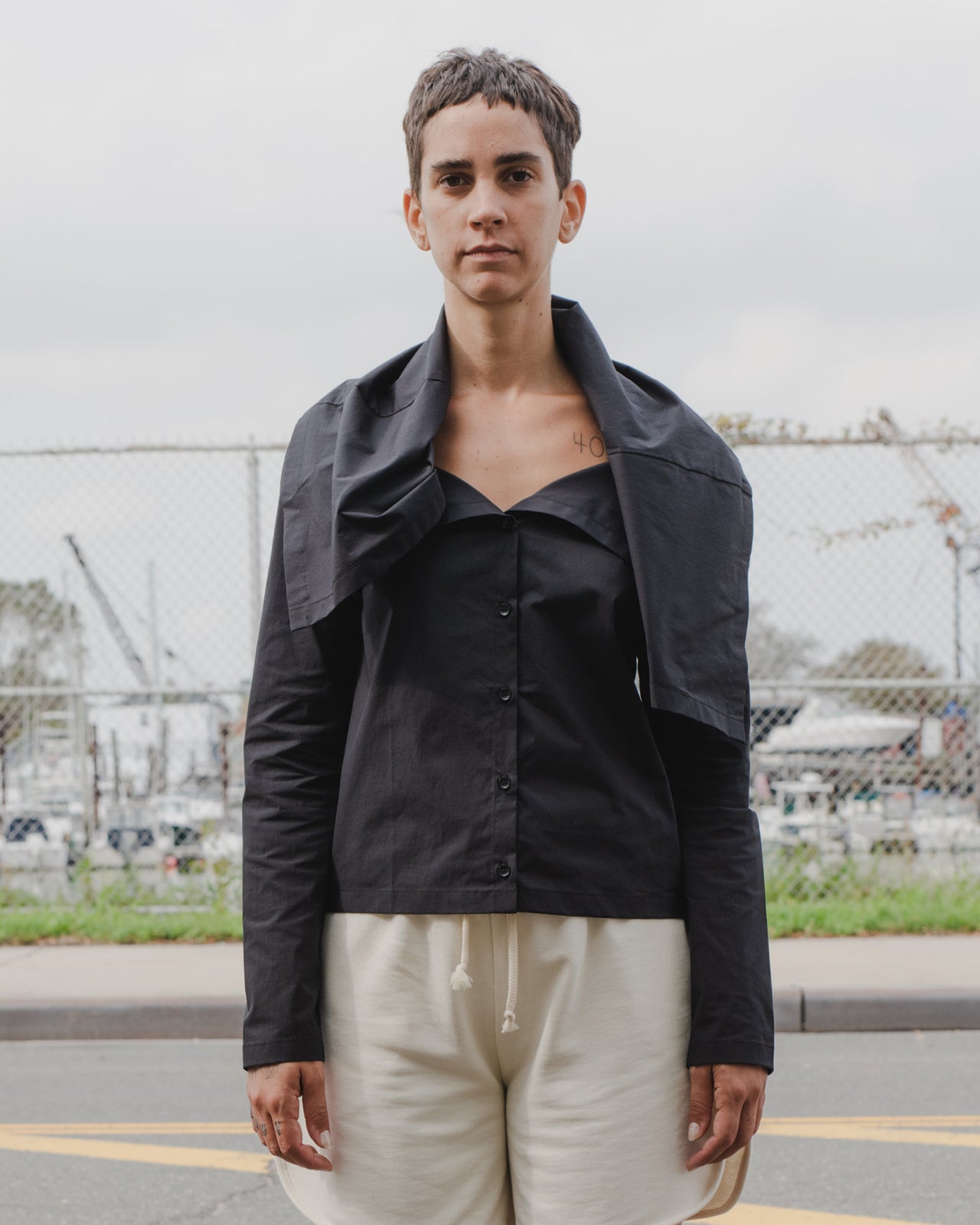 Lake Shirt - Cotton Voile - Black - SU21