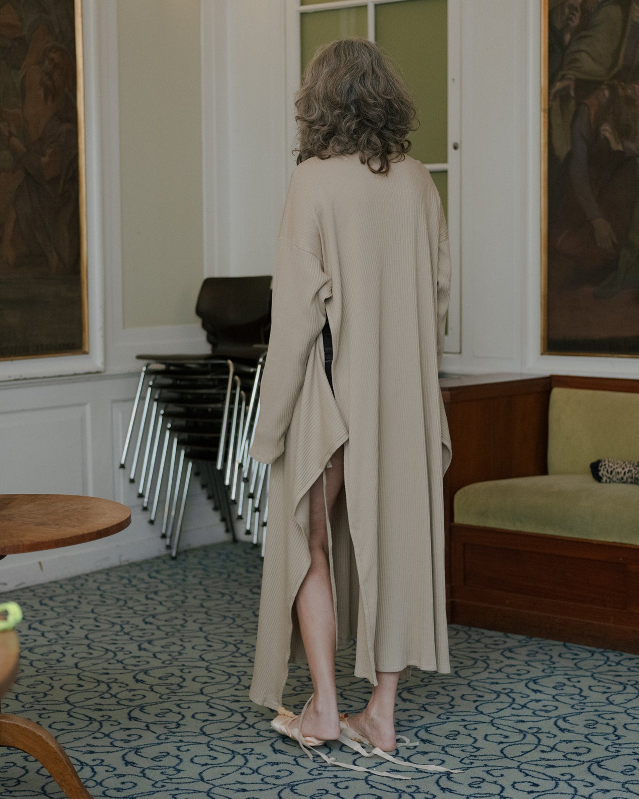 Lhasa Kaftan - Organic Cotton Fleece Rib - Khaki - WT20 - Baserange AU