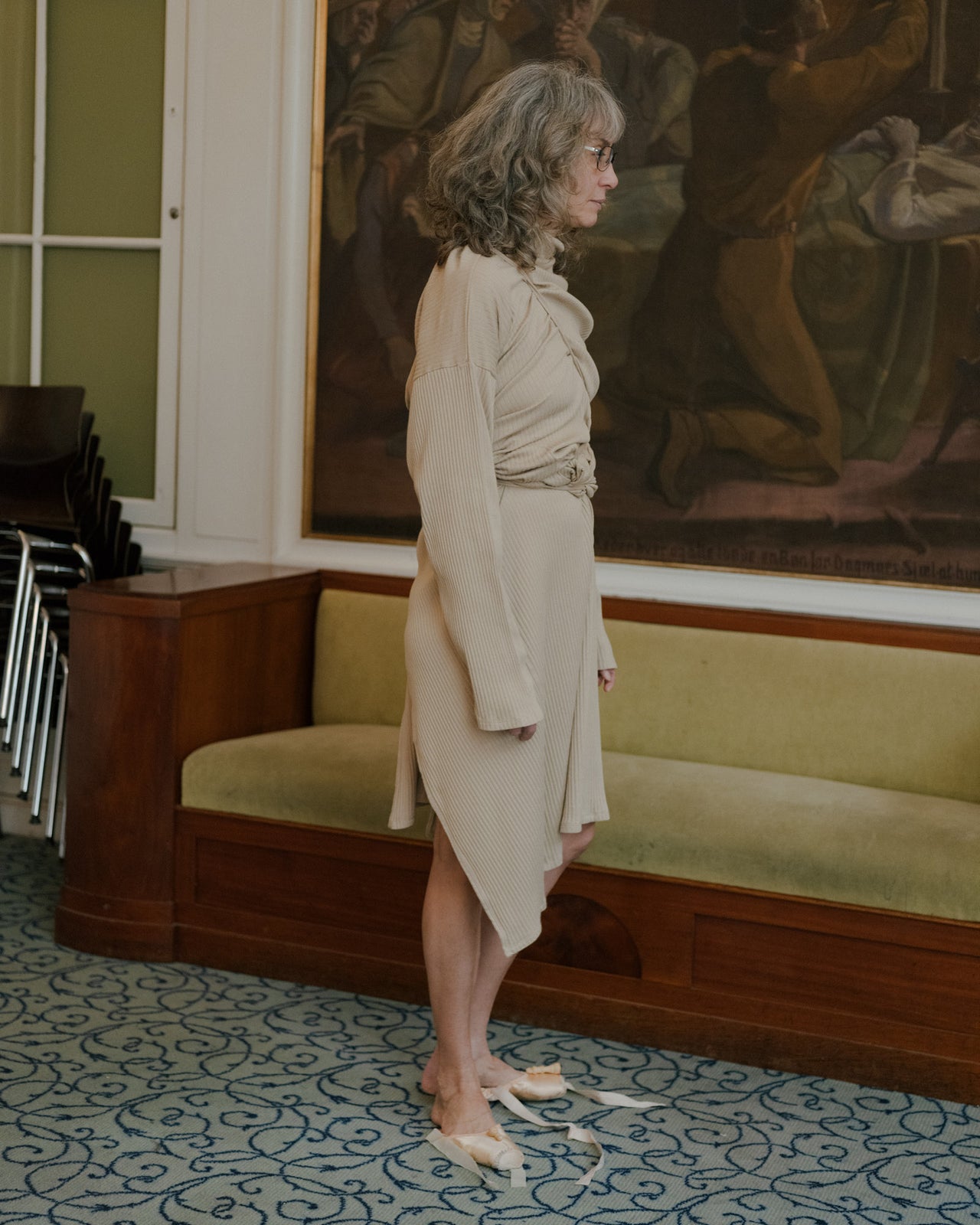 Lhasa Kaftan - Organic Cotton Fleece Rib - Khaki - WT20 - Baserange AU