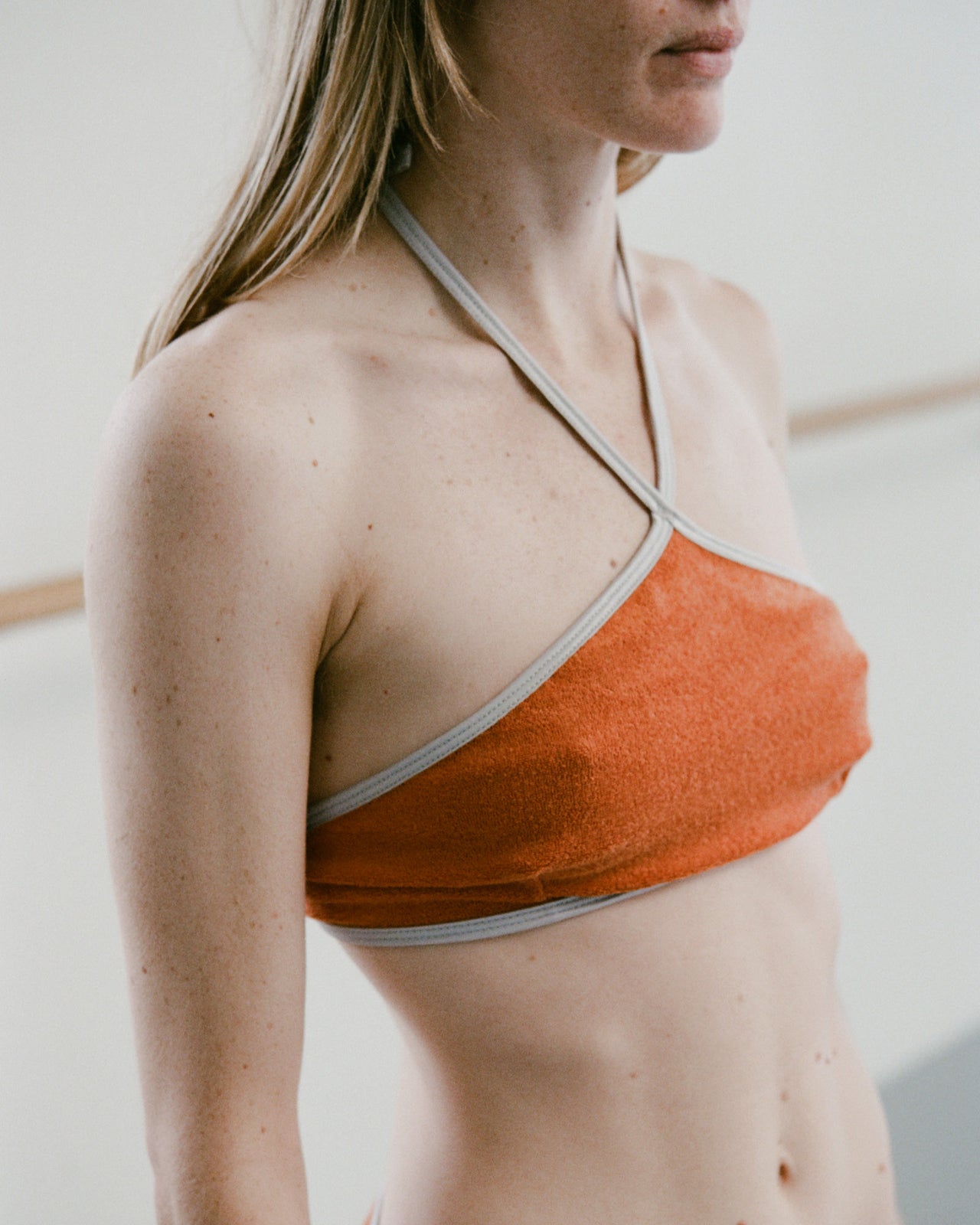 Ligo Wrap Swim Top - Terry Cotton - Ven Orange - SU23