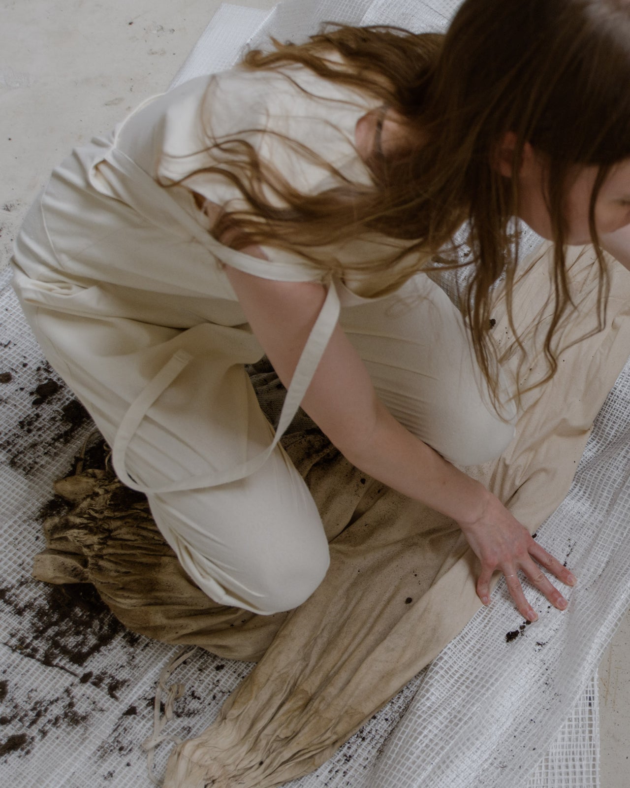 Long Strap Overall Jumpsuit - Wild Silk - Undyed - SP23