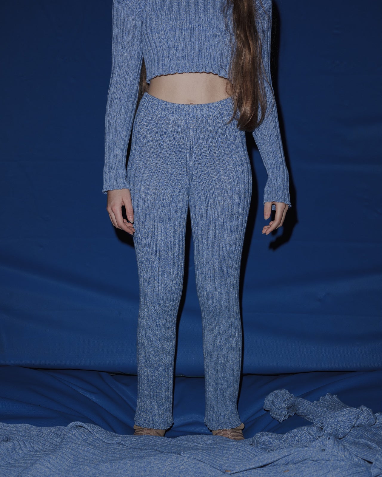 Macau Pants - Organic Cotton - Blue Melange - AU23