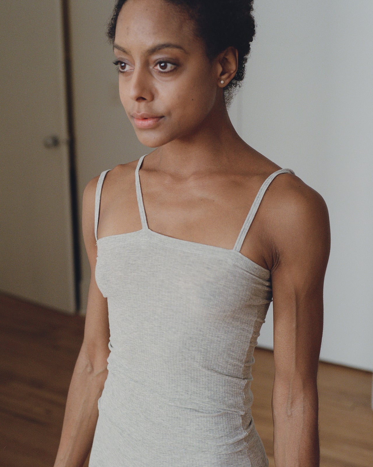 Nida Tank - Organic Cotton Rib - Grey Melange - Baserange AU