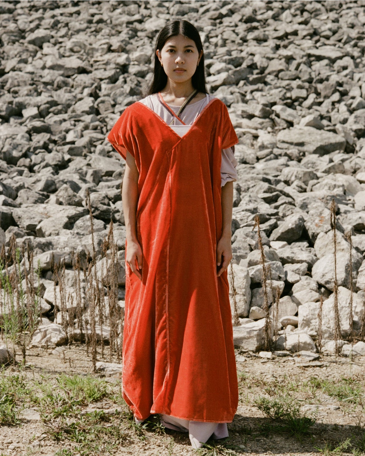 Ocu Dress - Velvet Silk - Ro Rust - SU23