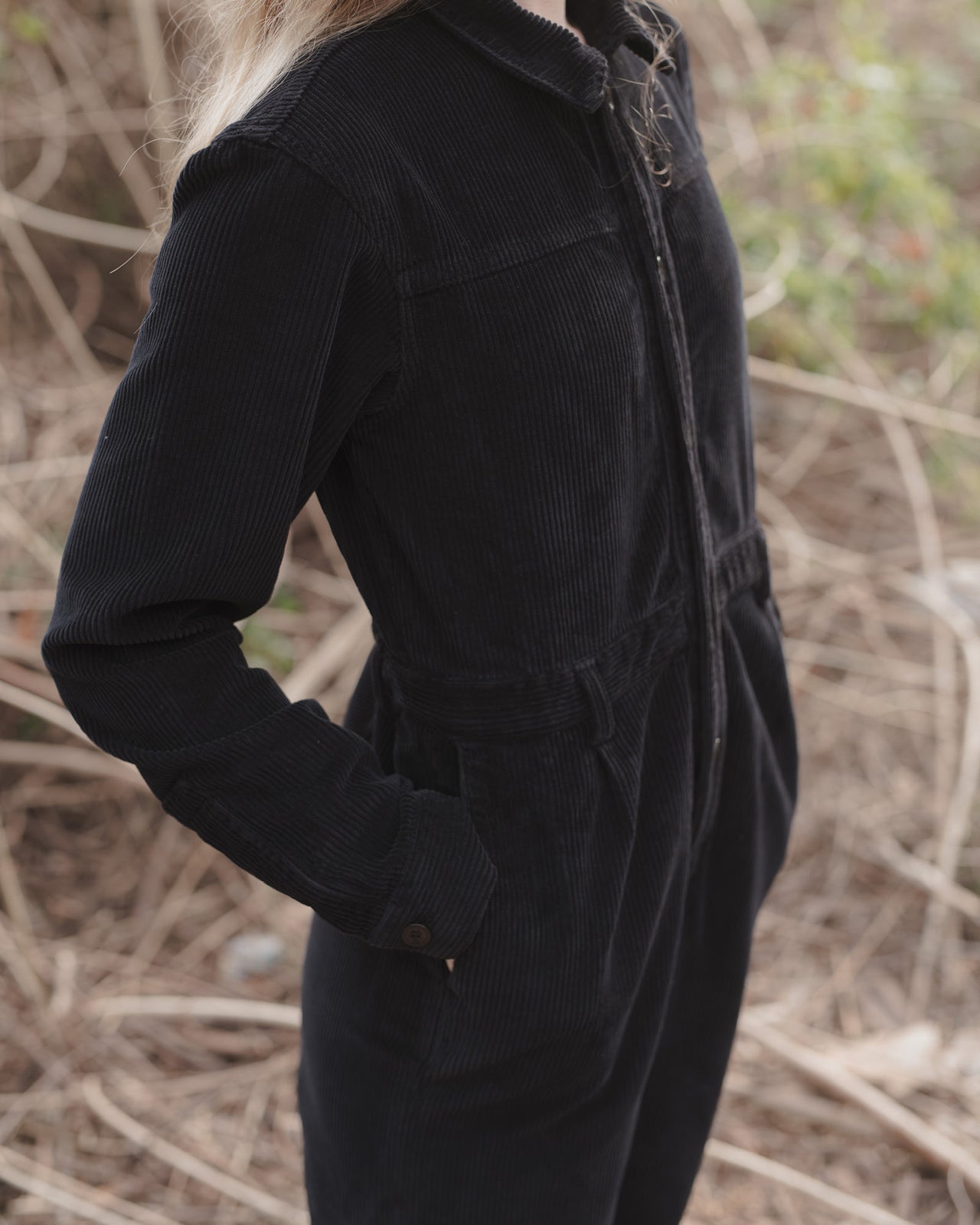 Pete Jumpsuit - Corduroy - Black - WT21