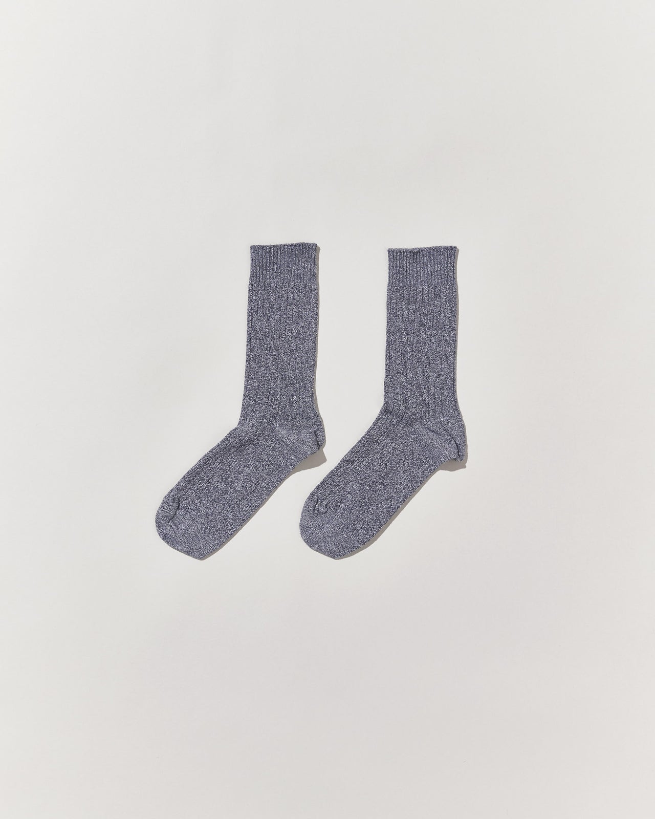 Rib Overankle Socks - Cotton Rib - Grey Melange