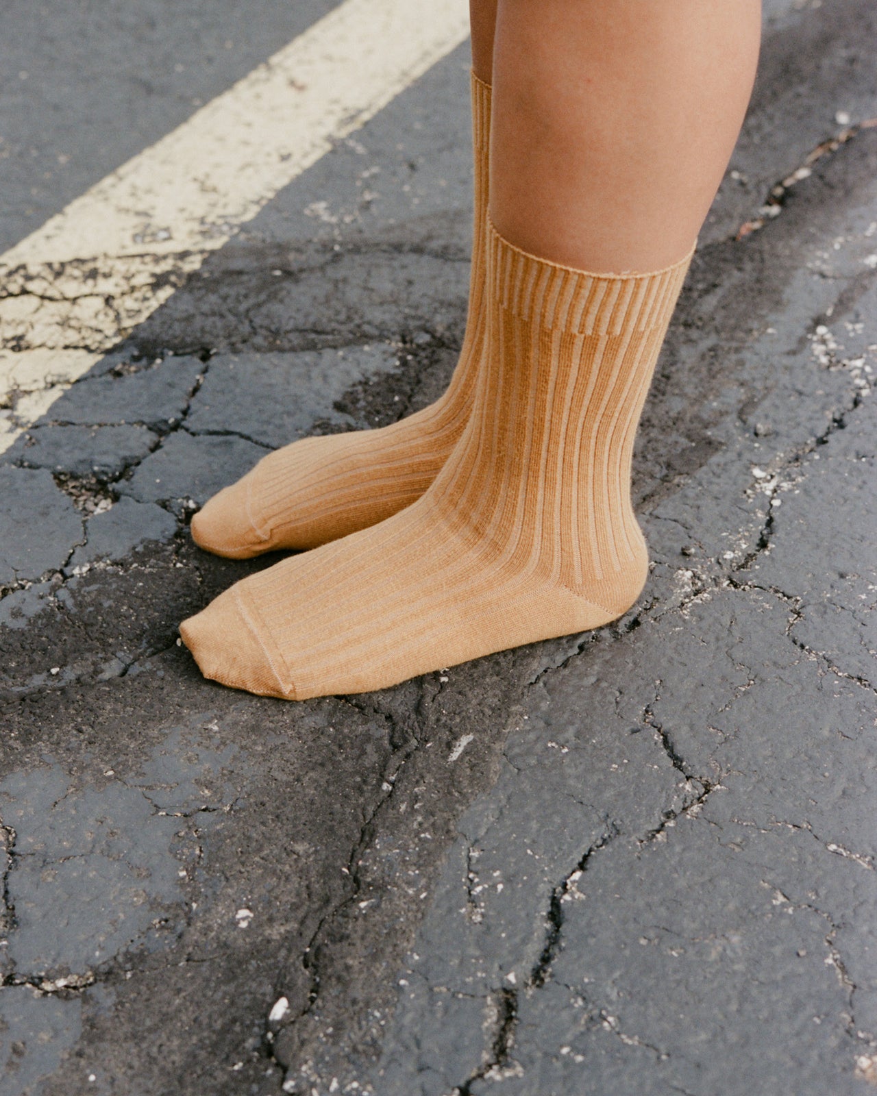 Rib Ankle Socks - Cotton Rib - Burnt Yellow - SU23